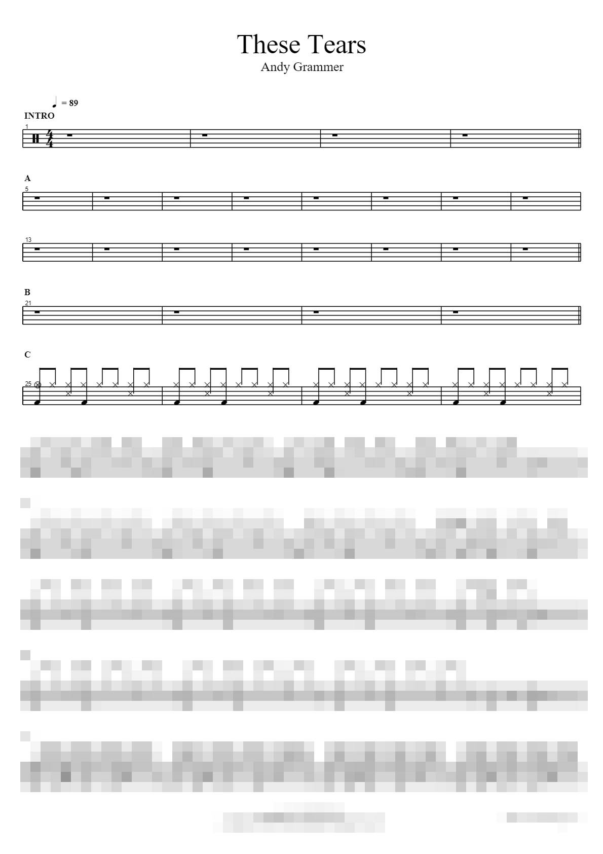 These Tears Sheet Music Preview