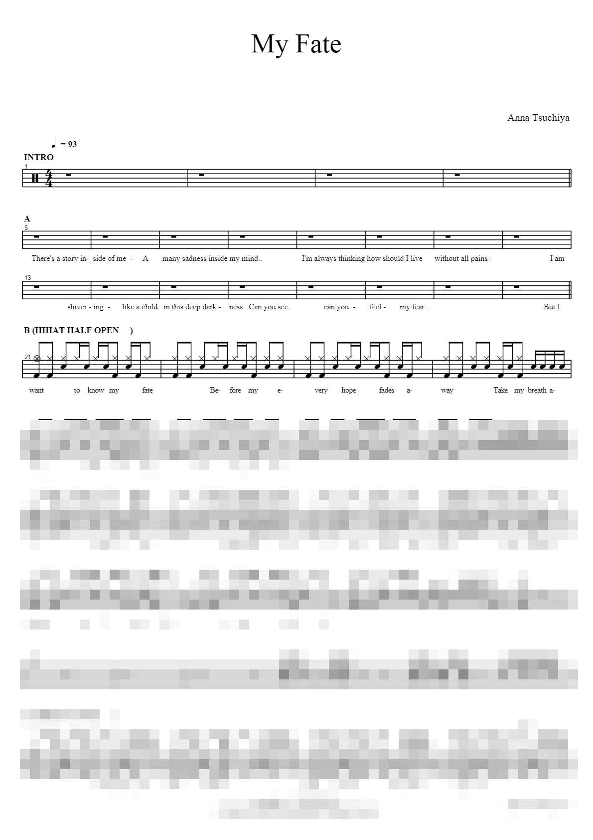 My Fate Sheet Music Preview