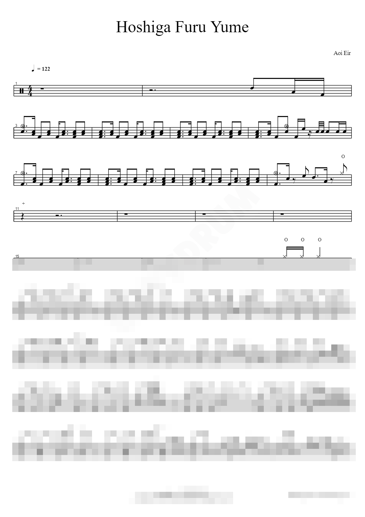 Hoshiga Furu Yume Sheet Music Preview