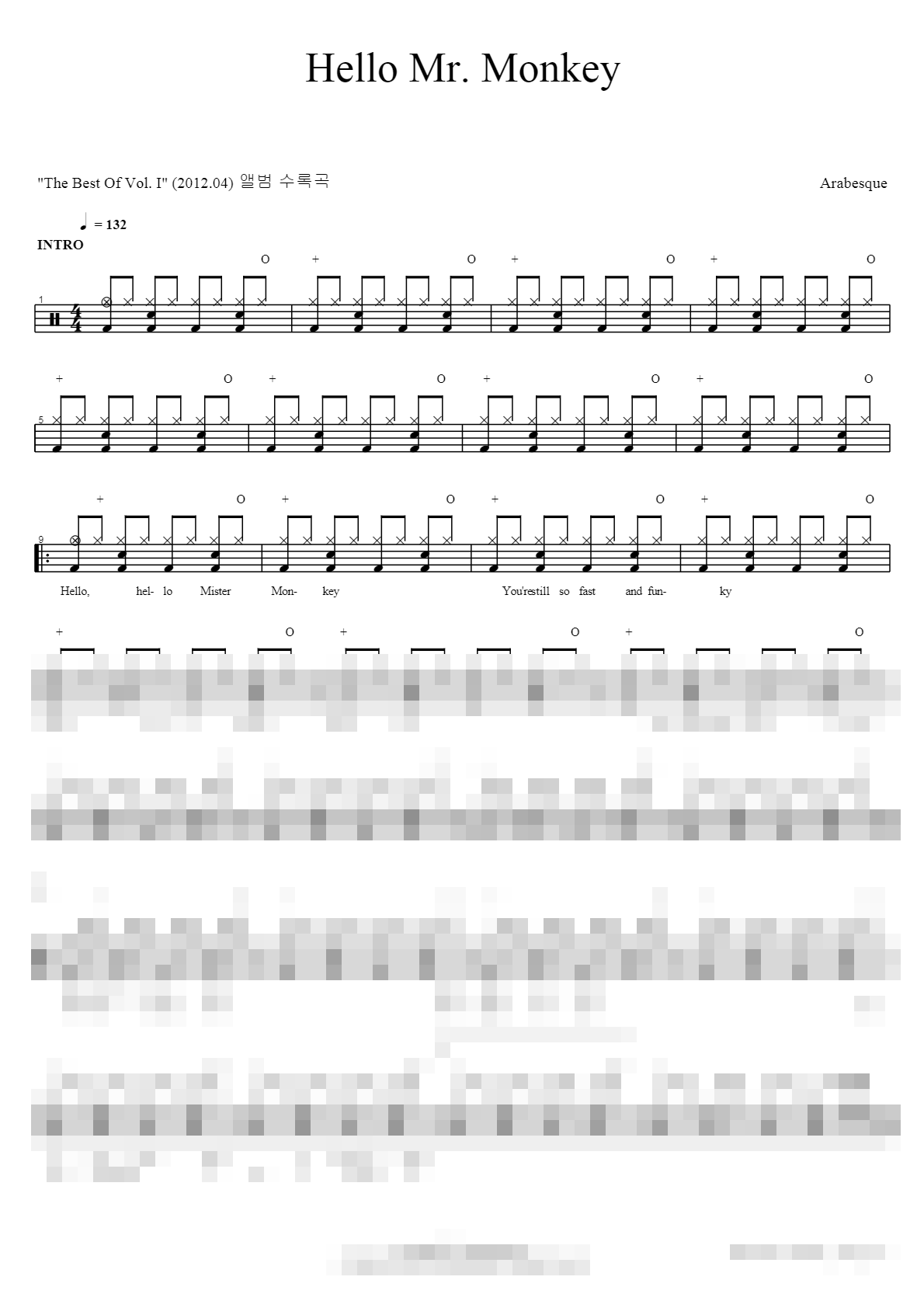 Hello Mr Monkey Sheet Music Preview