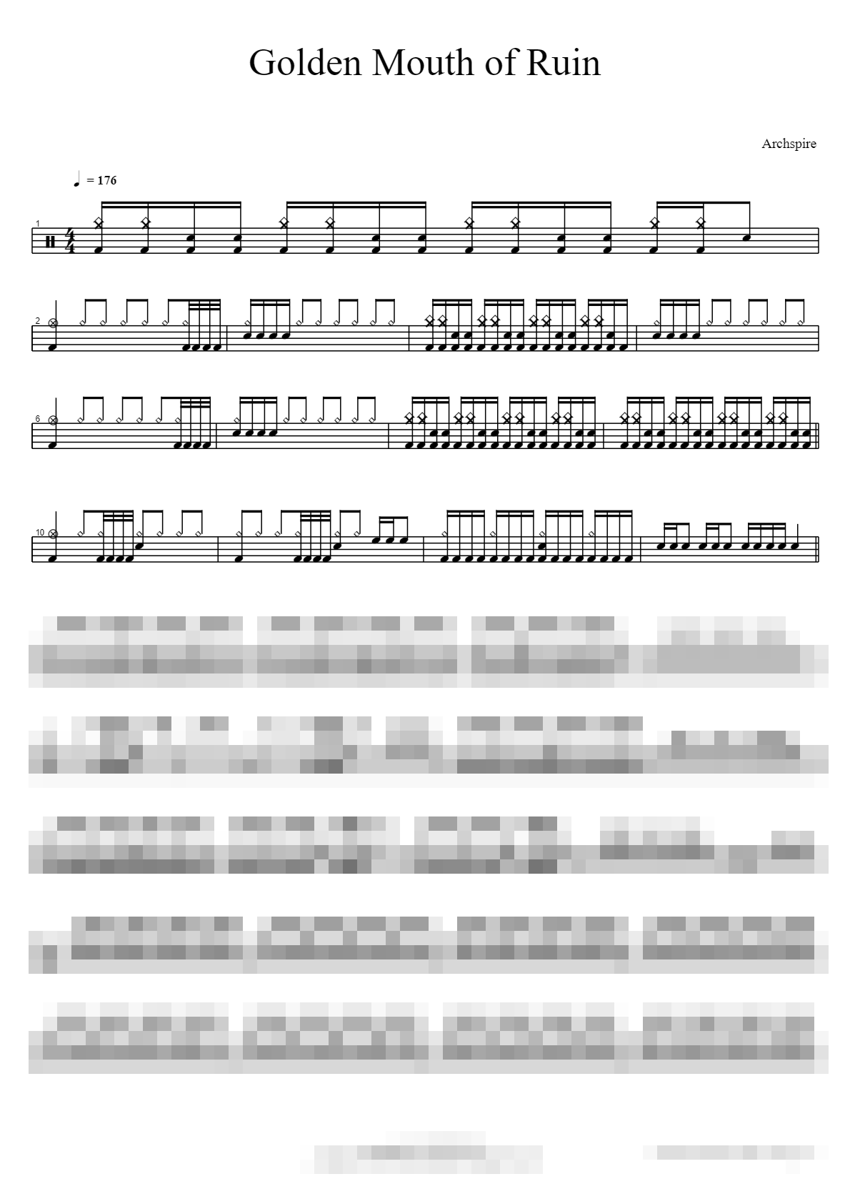 Golden Mouth of Ruin Sheet Music Preview