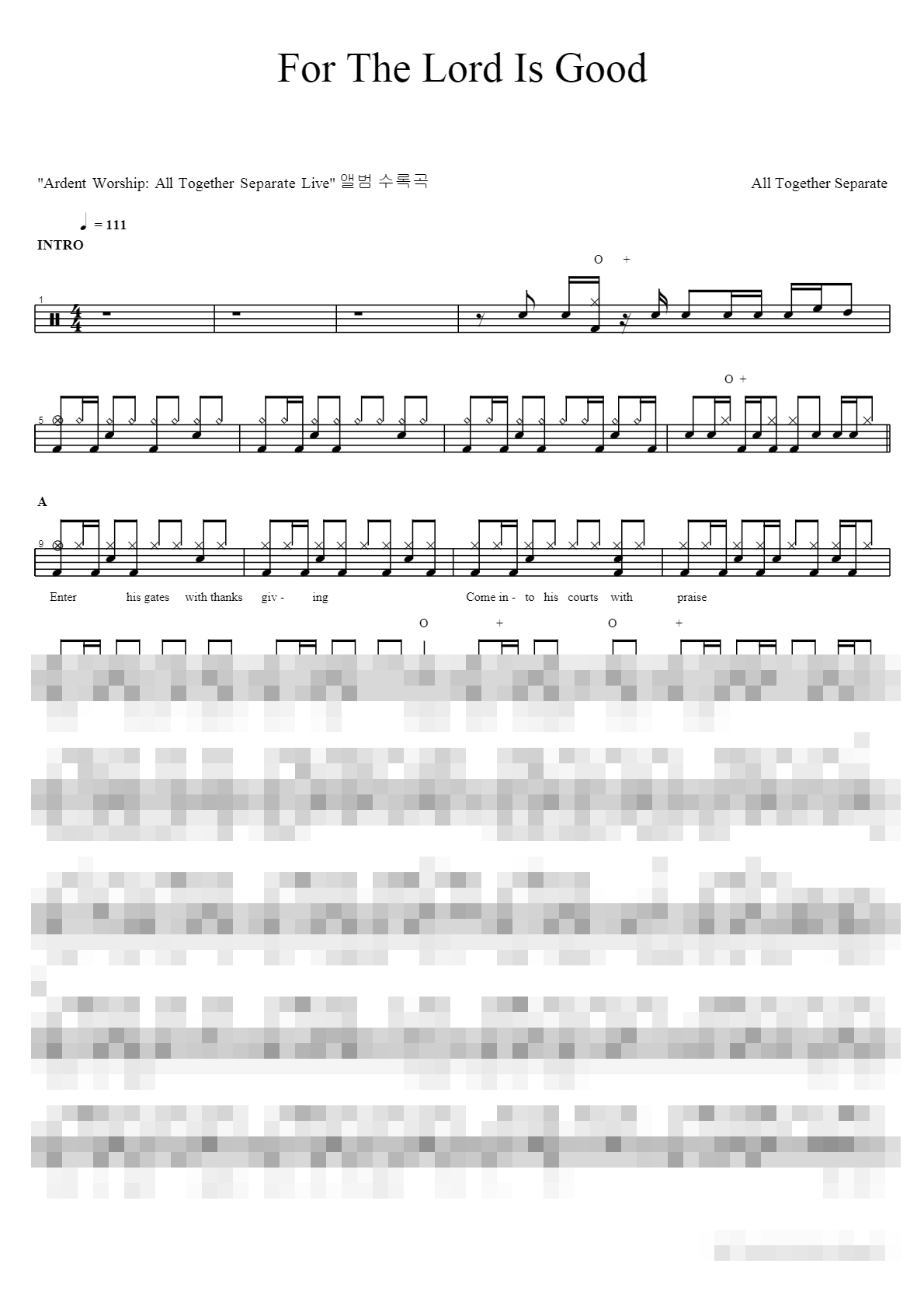 For the Lord Is Good Sheet Music Preview