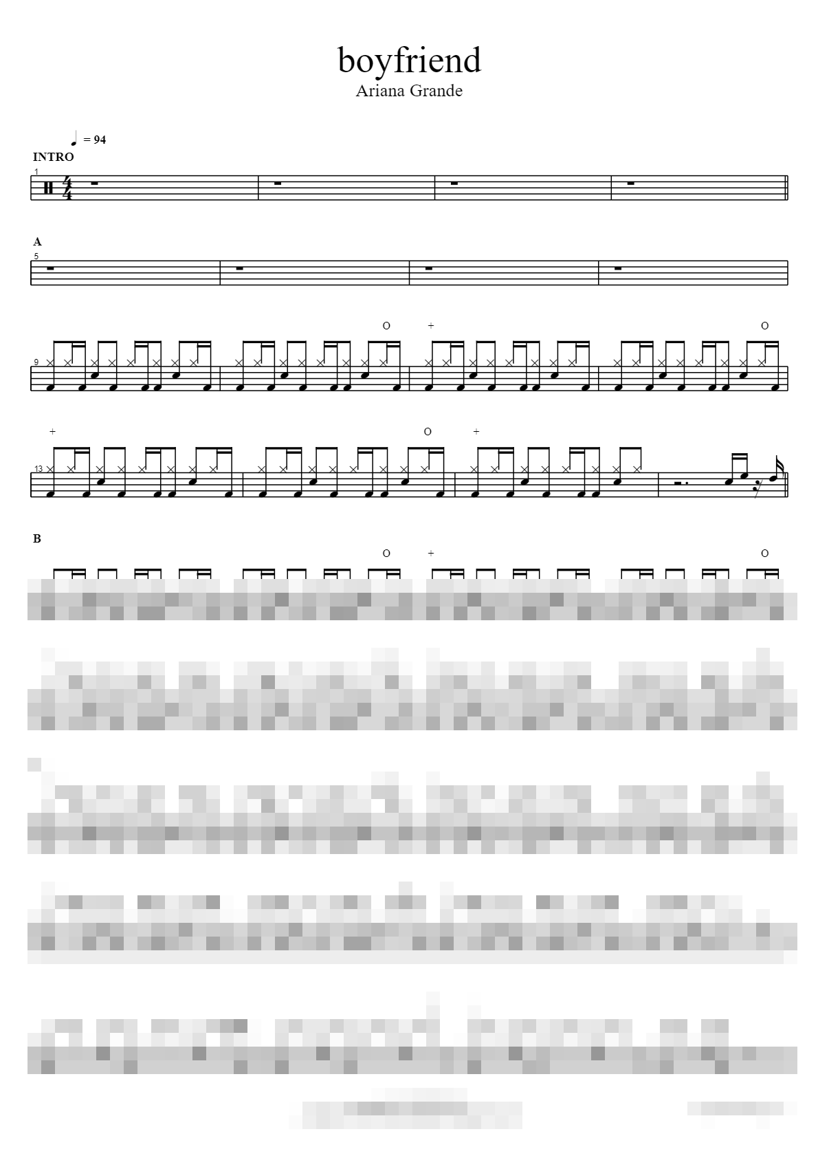 boyfriend Sheet Music Preview