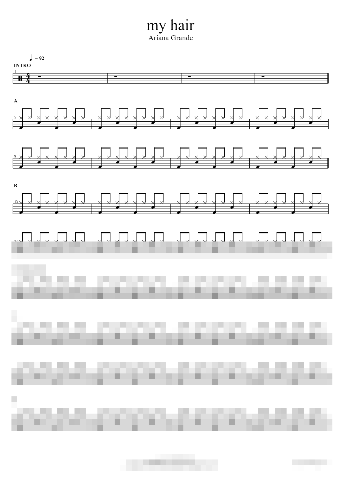 my hair Sheet Music Preview