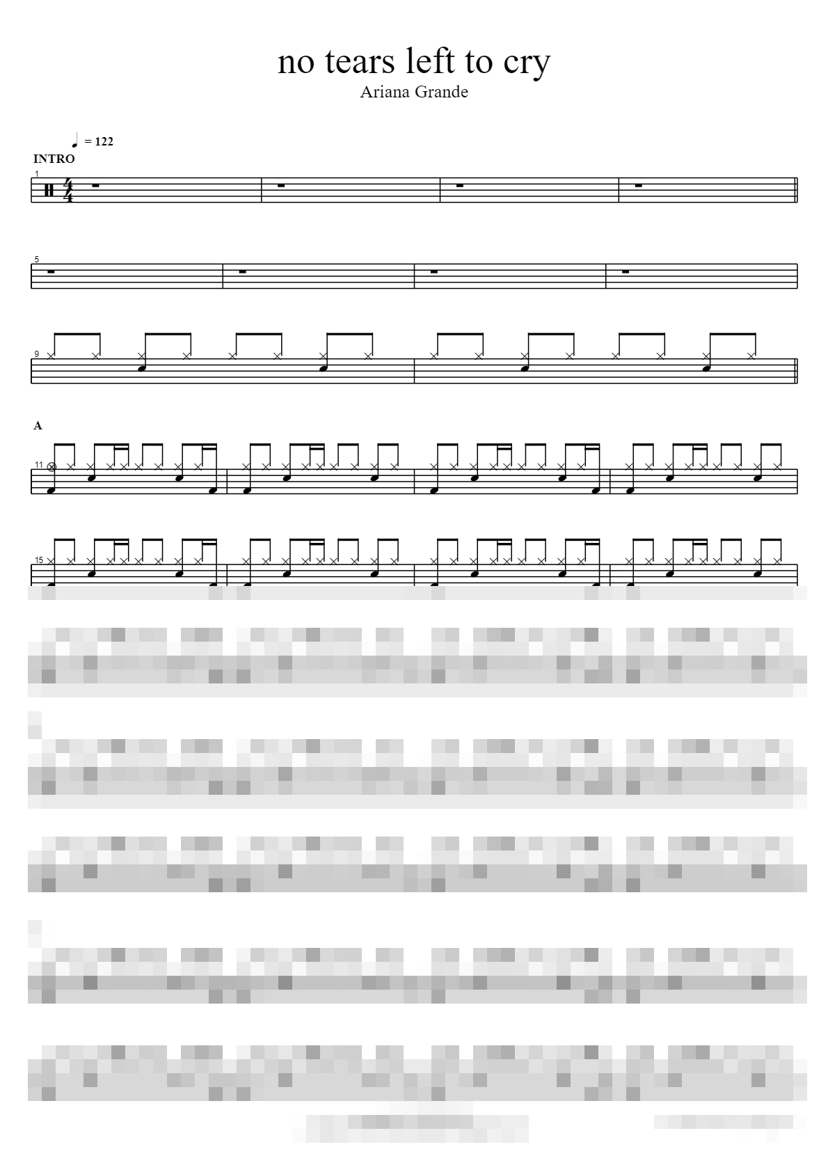 no tears left to cry Sheet Music Preview