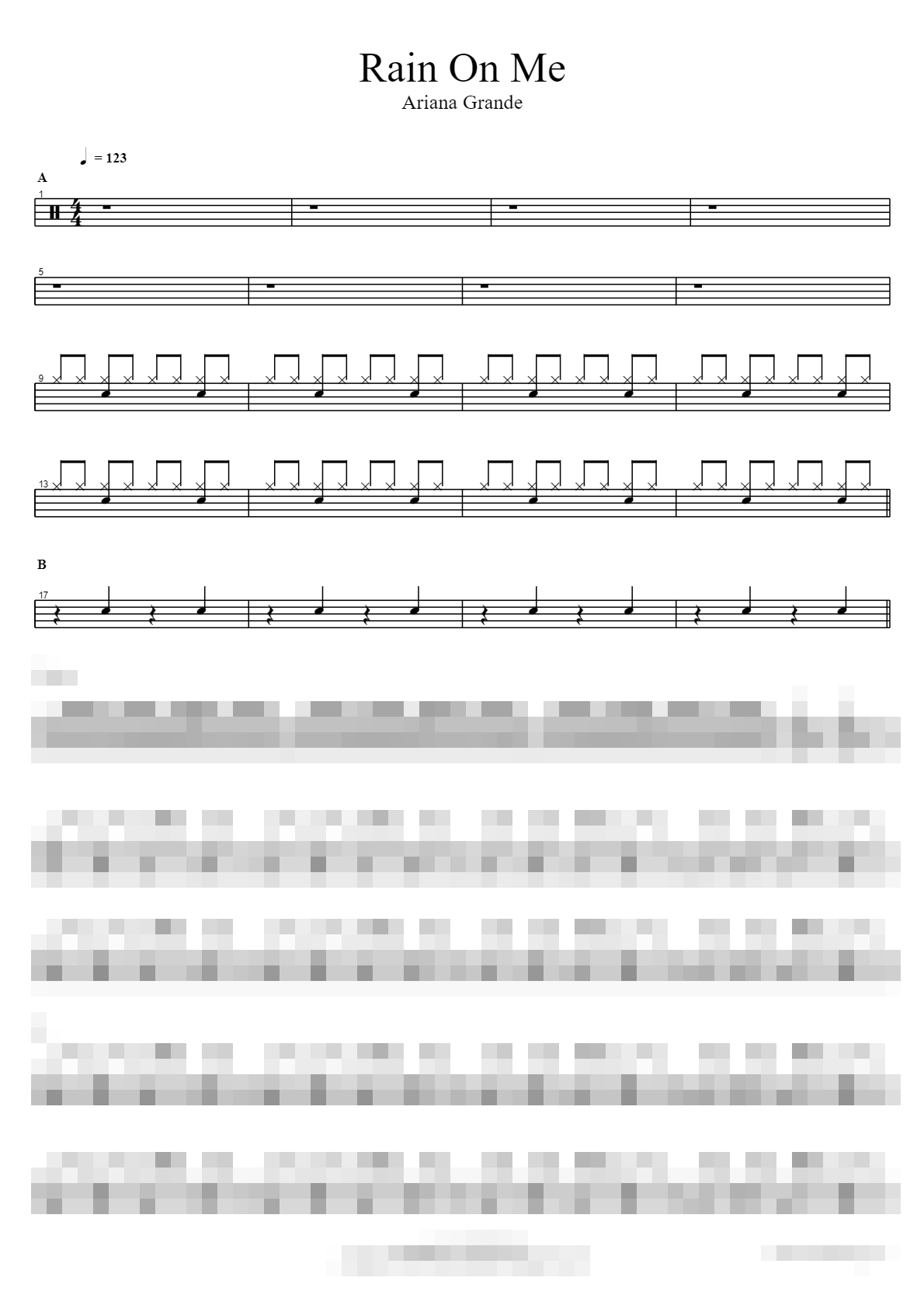 Rain On Me Sheet Music Preview