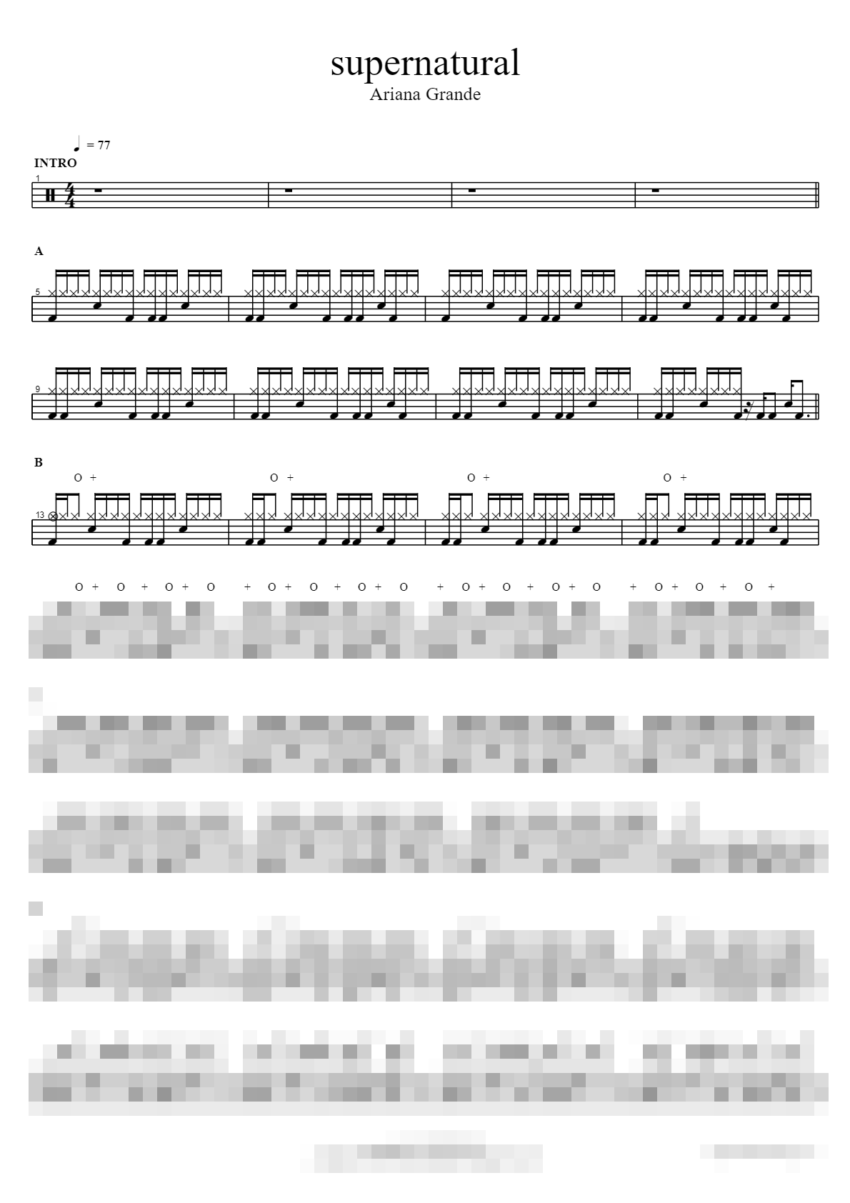 supernatural Sheet Music Preview