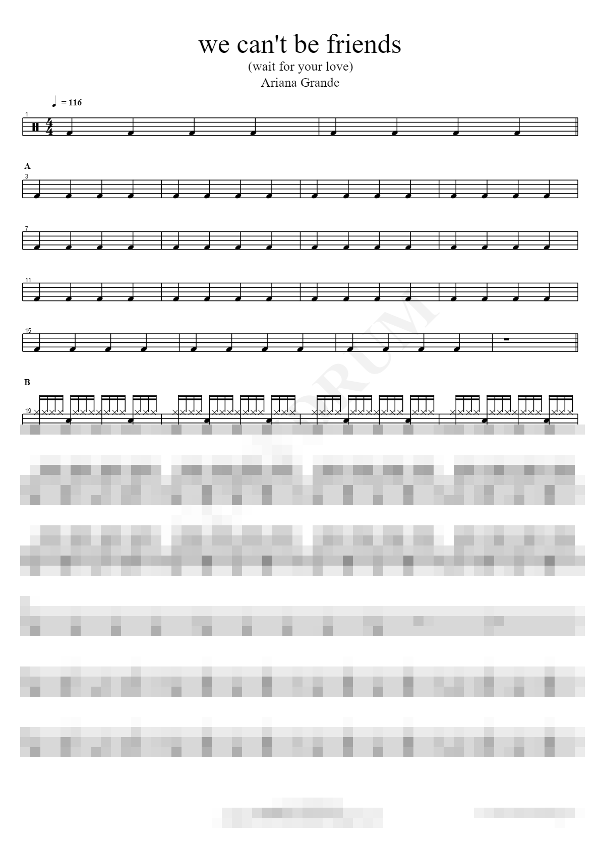 we can't be friends (wait for your love) Sheet Music Preview