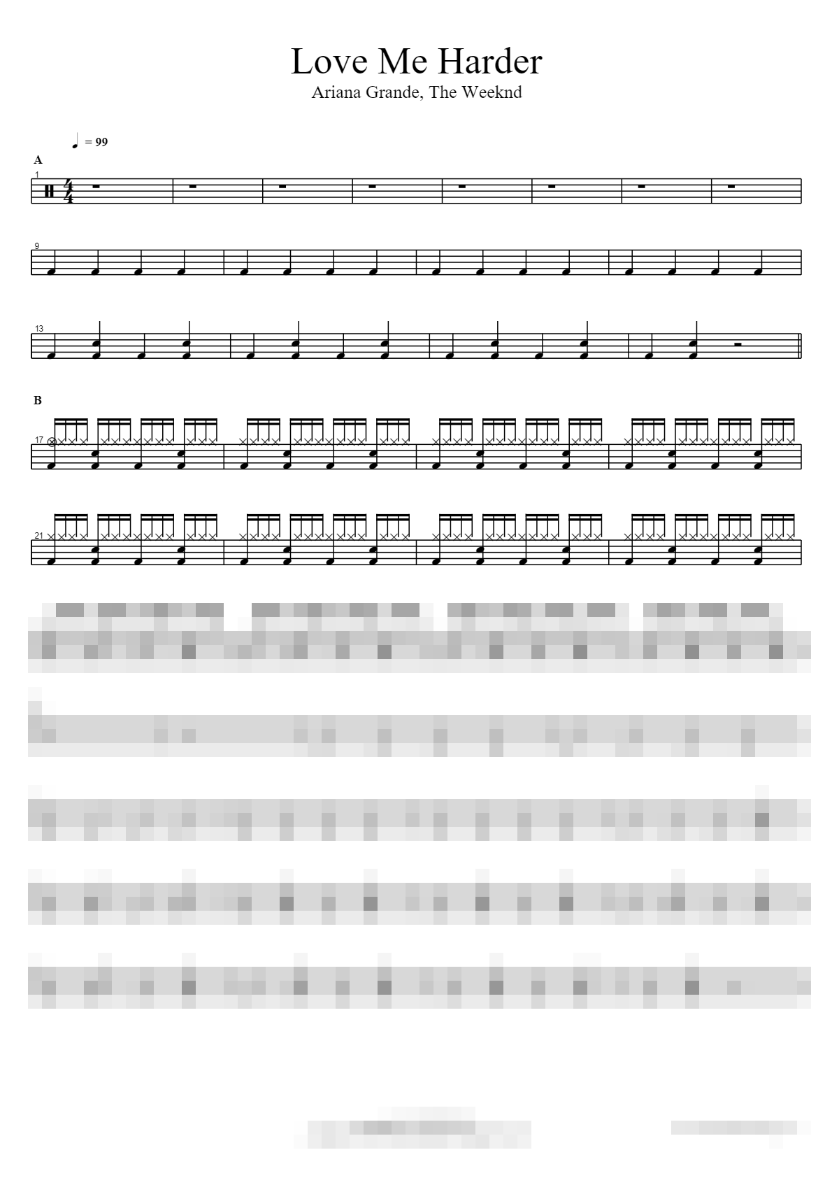Love Me Harder Sheet Music Preview