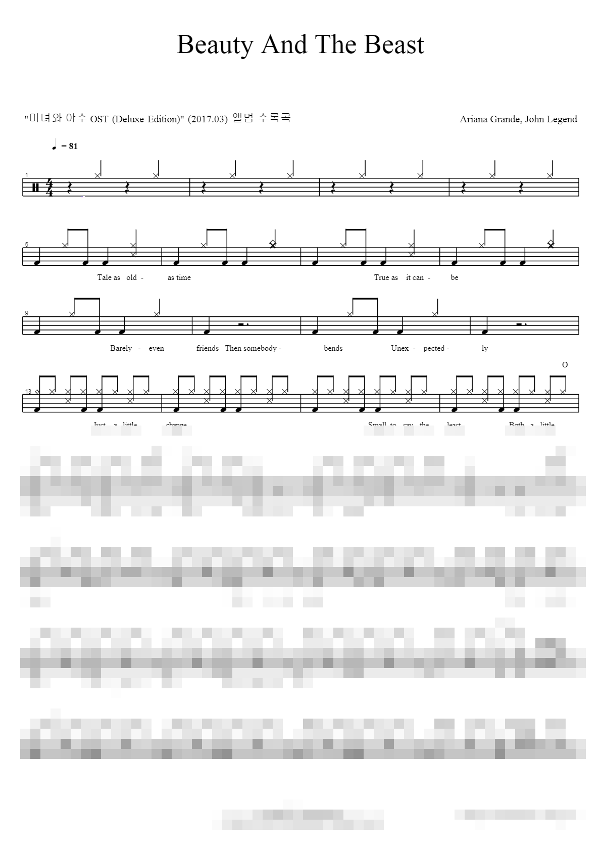Beauty And The Beast Sheet Music Preview