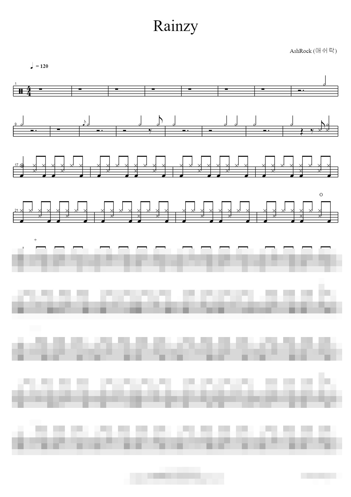 Rainzy Sheet Music Preview