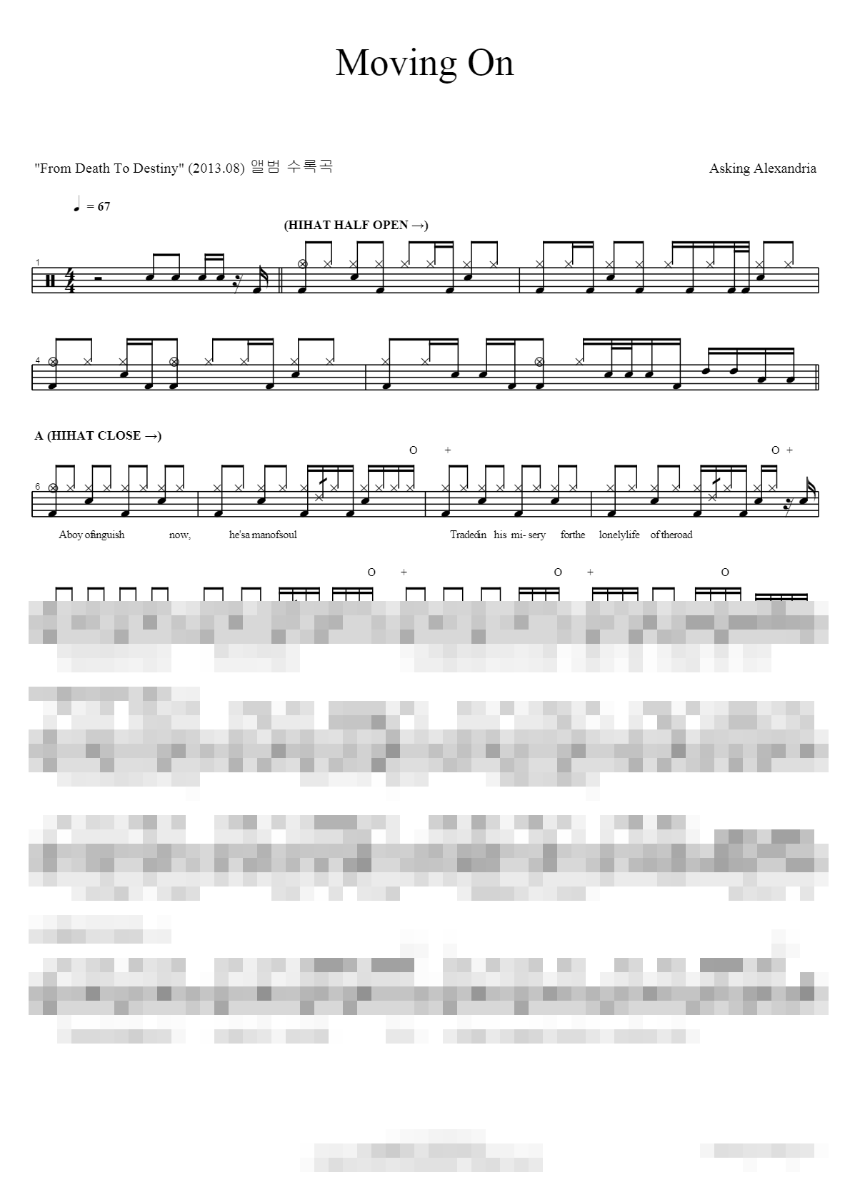 Moving On Sheet Music Preview