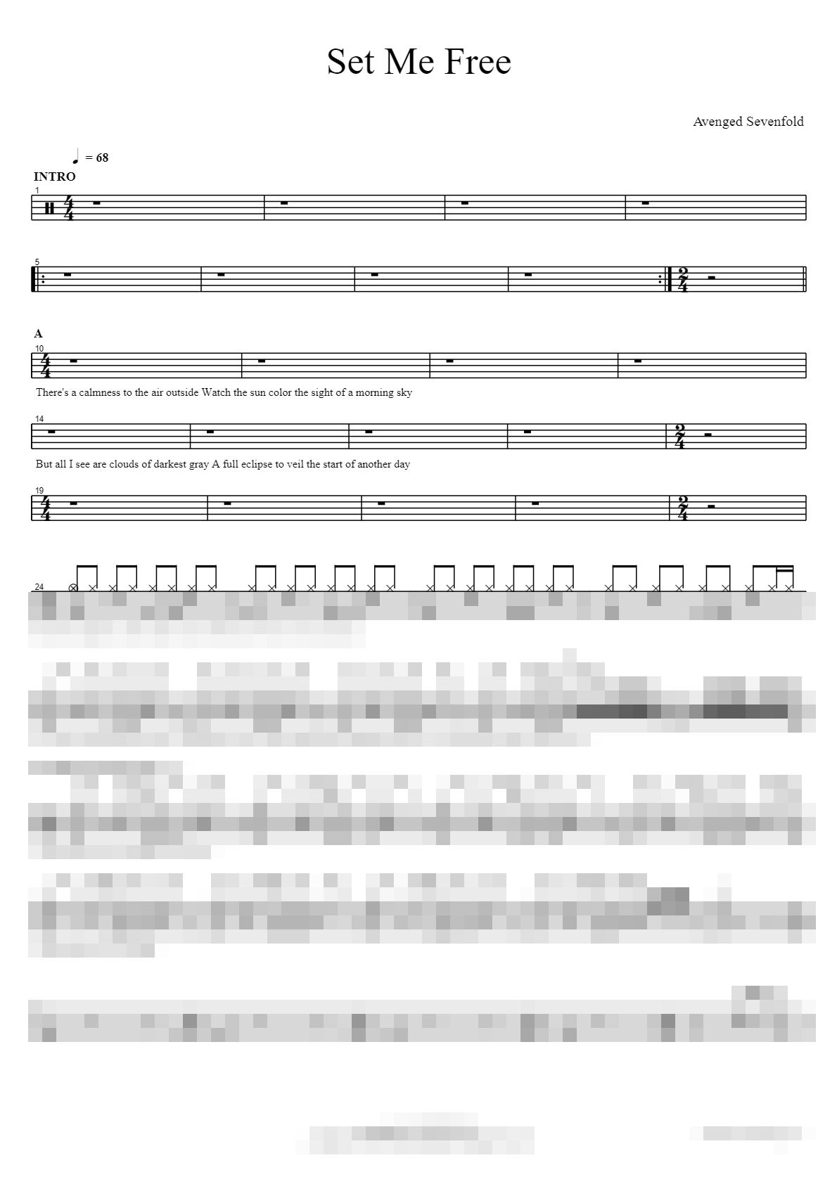Set Me Free Sheet Music Preview