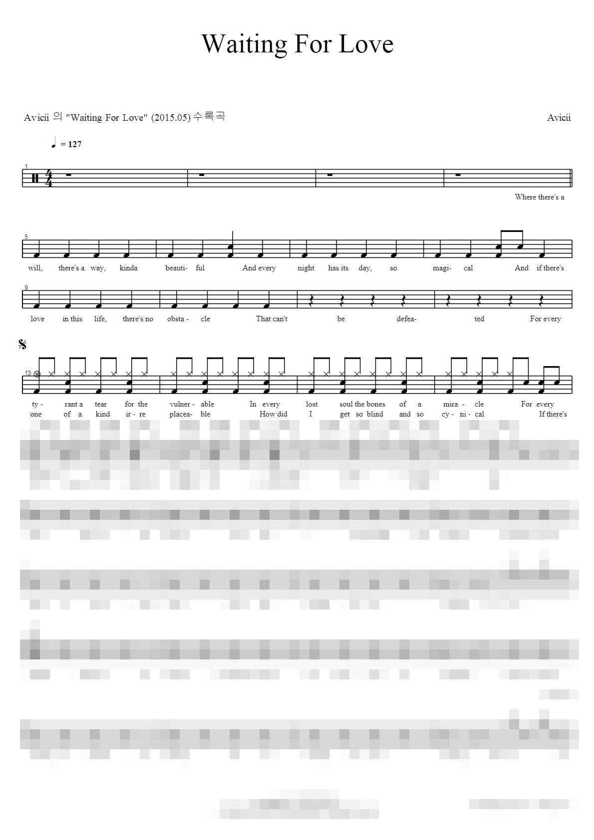 Waiting For Love Sheet Music Preview