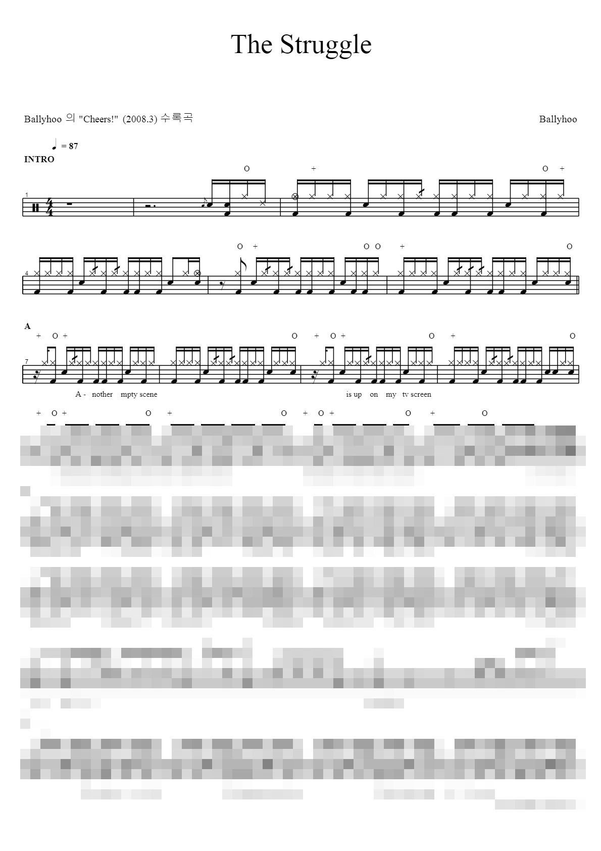 The Struggle Sheet Music Preview