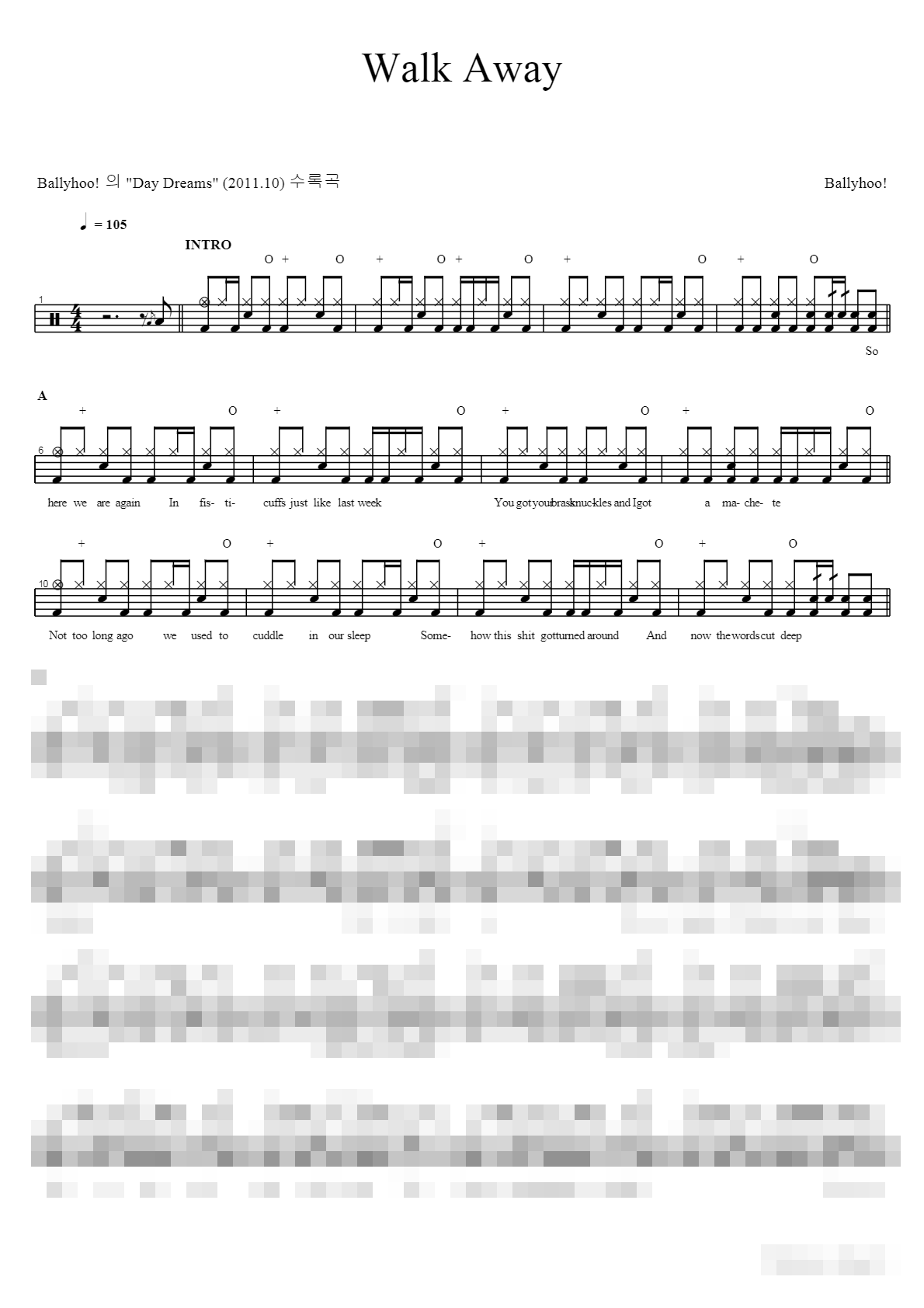 Walk Away Sheet Music Preview