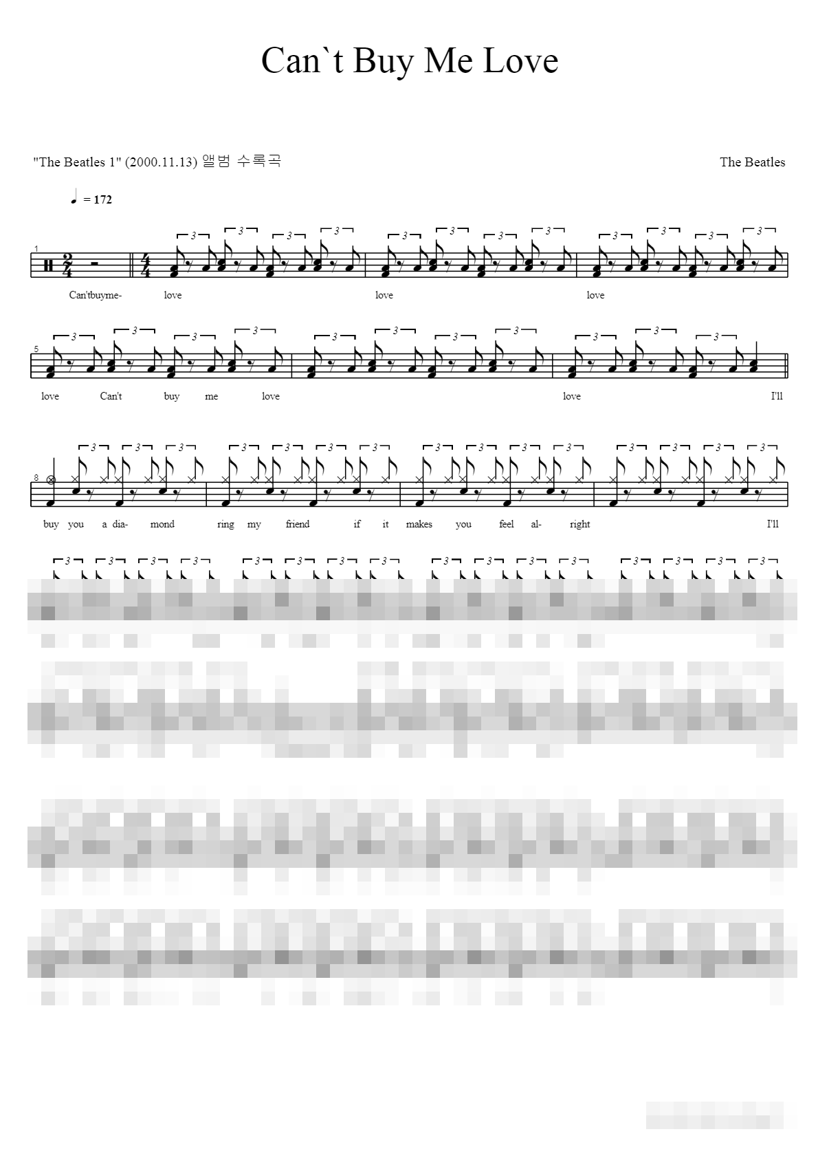 can`t buy me love Sheet Music Preview