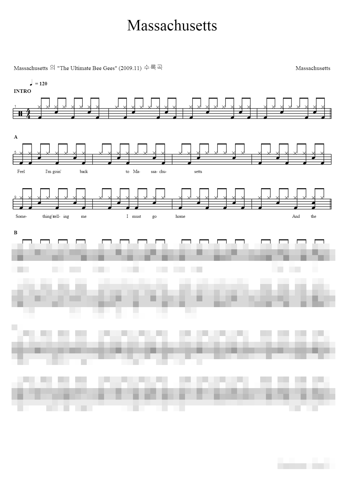Massachusetts Sheet Music Preview