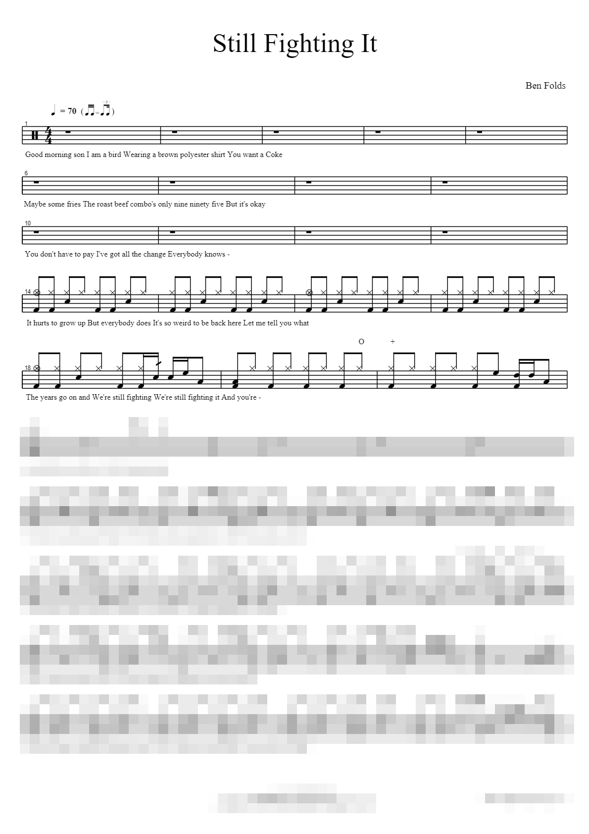 Still Fighting It Sheet Music Preview