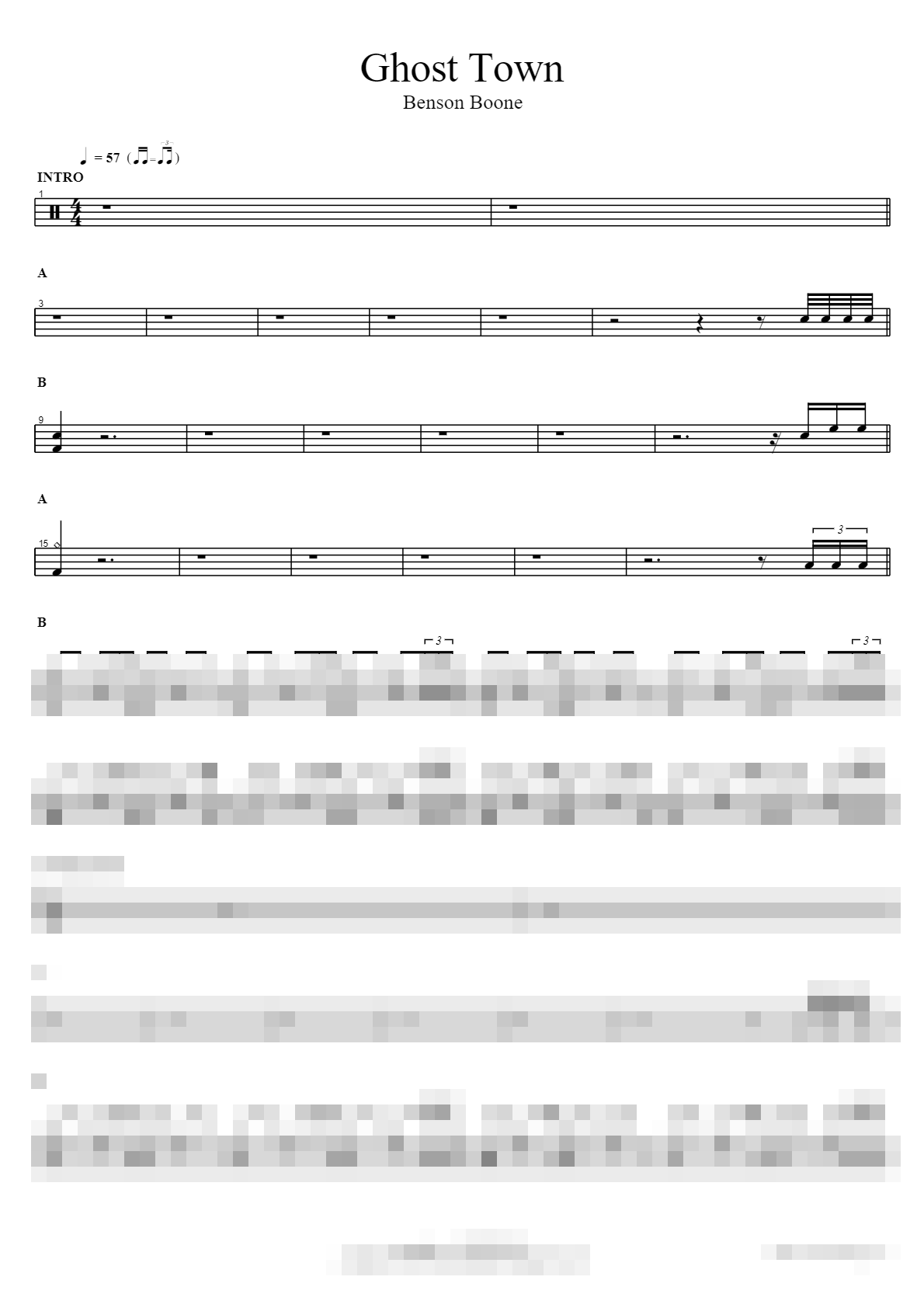 Ghost Town Sheet Music Preview