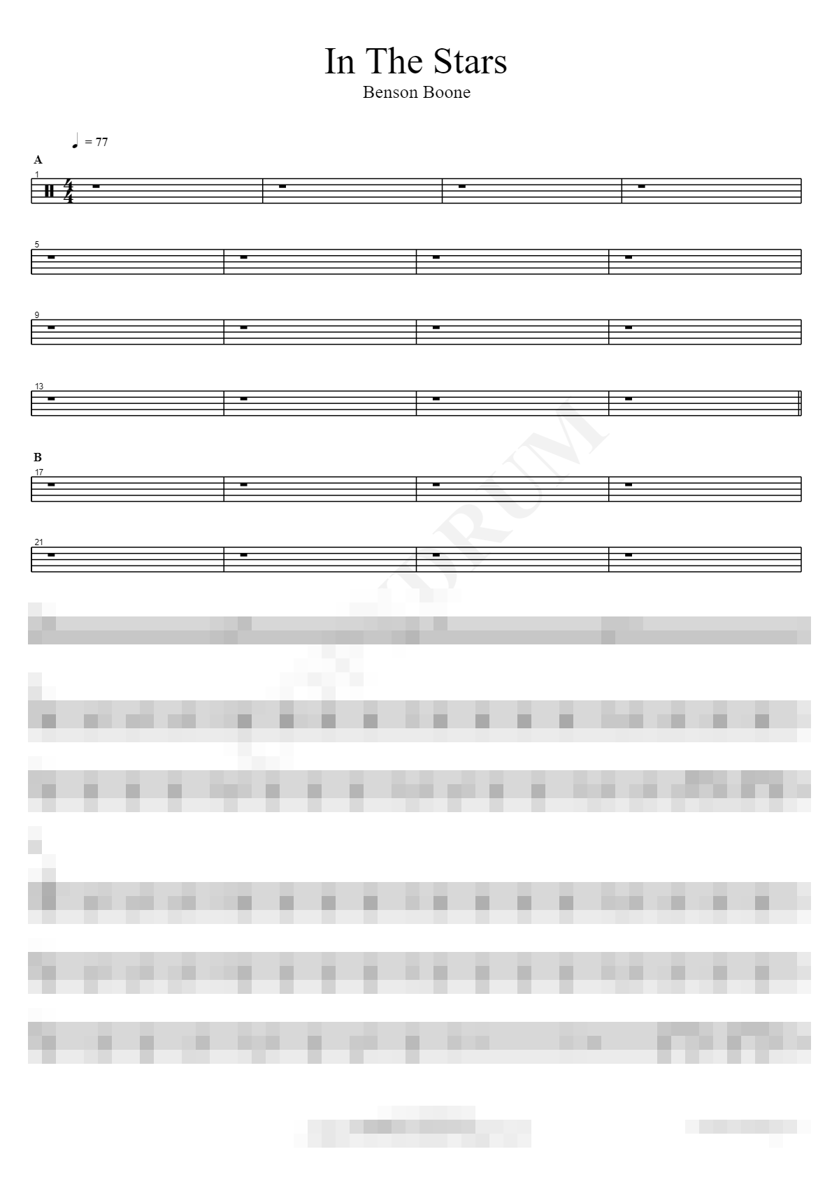 In The Stars Sheet Music Preview
