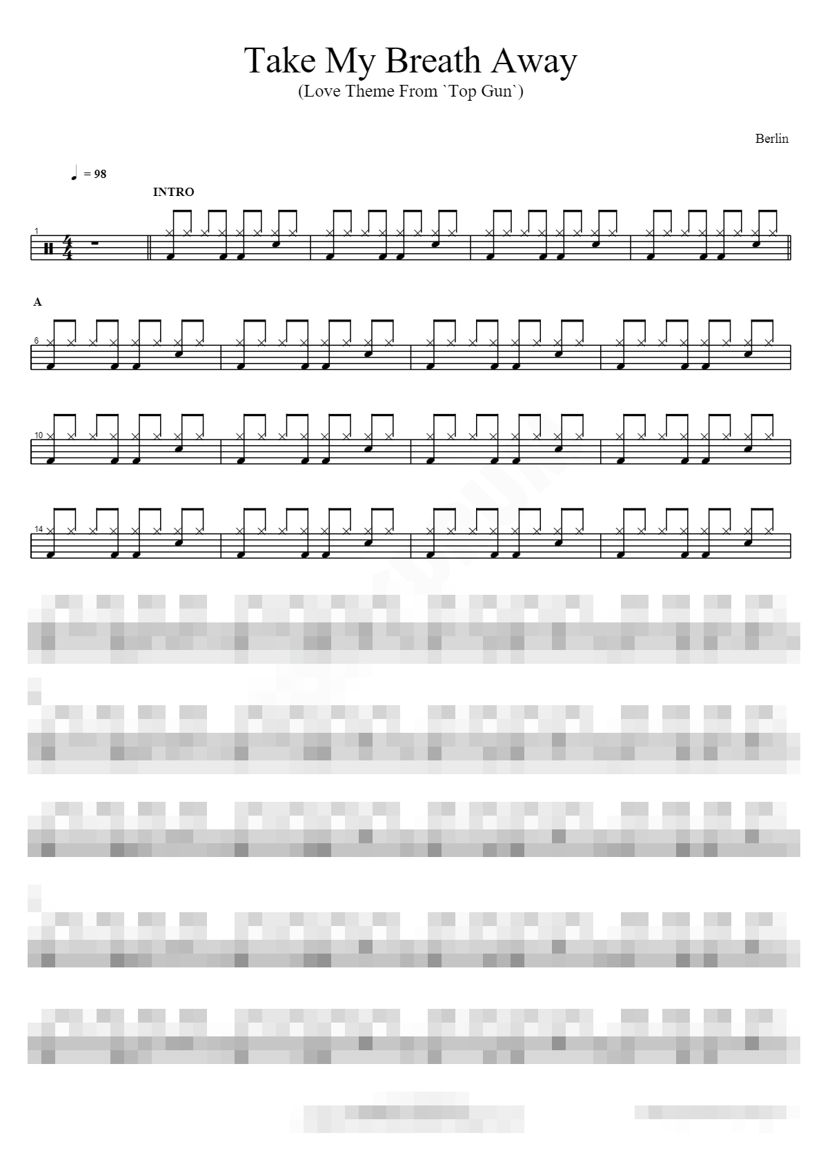 Take My Breath Away (Love Theme From `Top Gun`) Sheet Music Preview