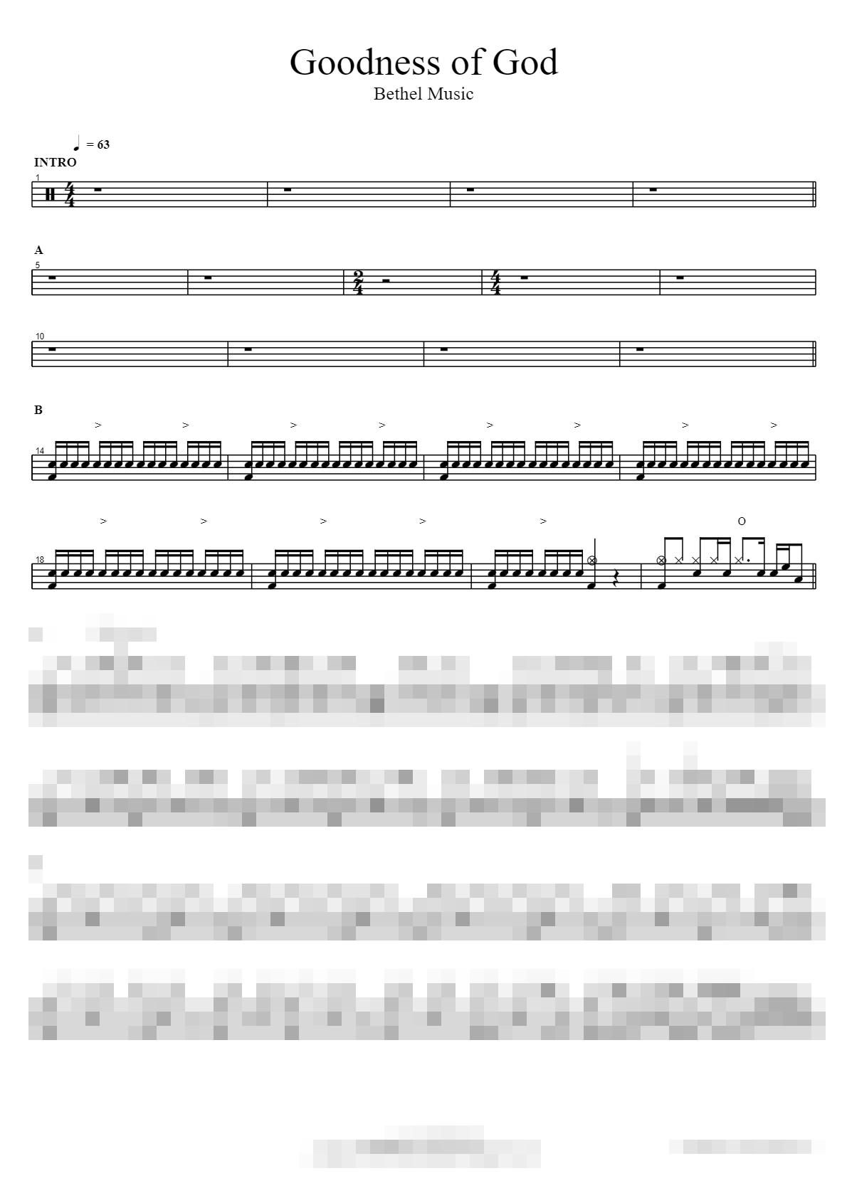 Goodness of God Sheet Music Preview