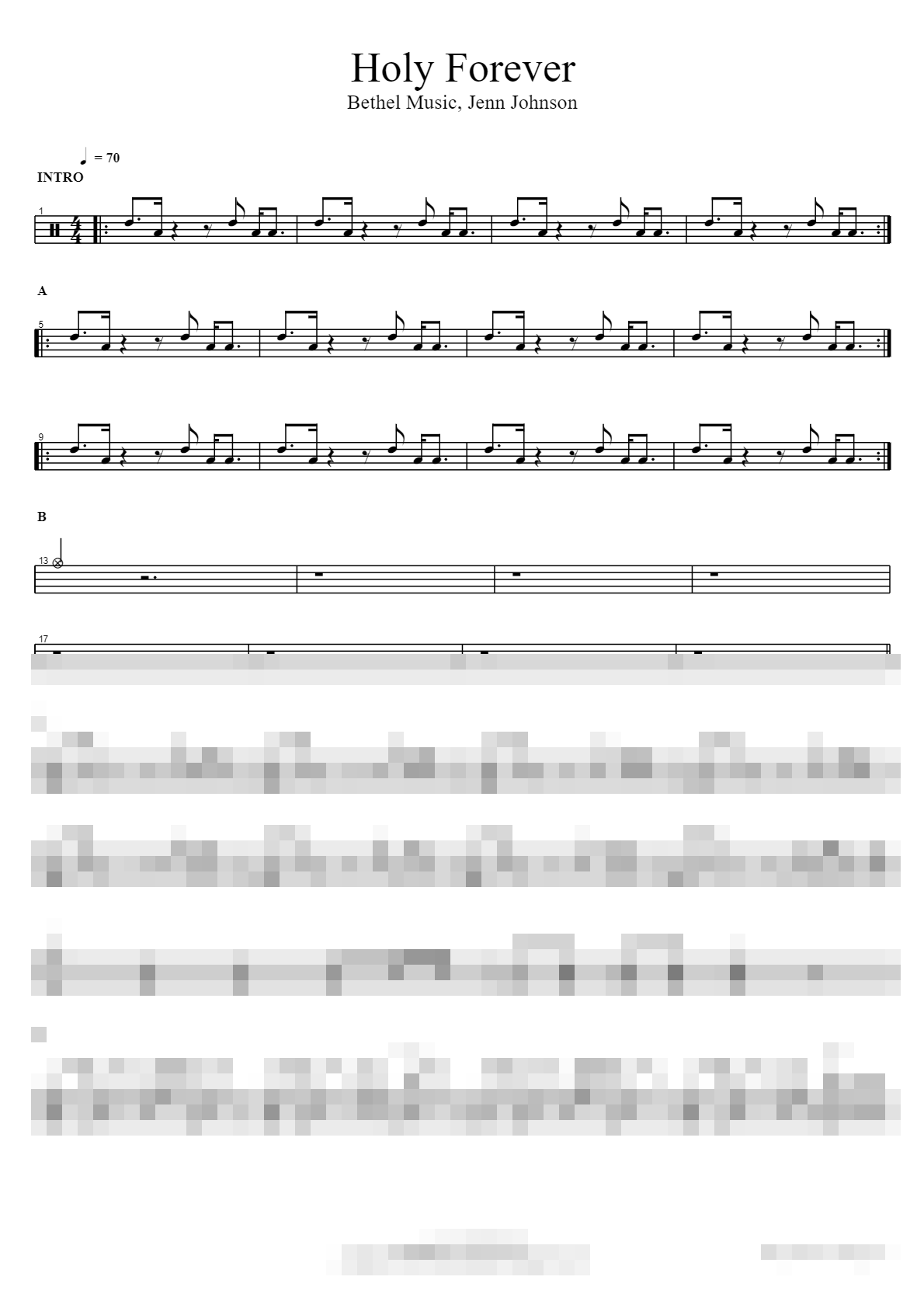 Holy Forever Sheet Music Preview