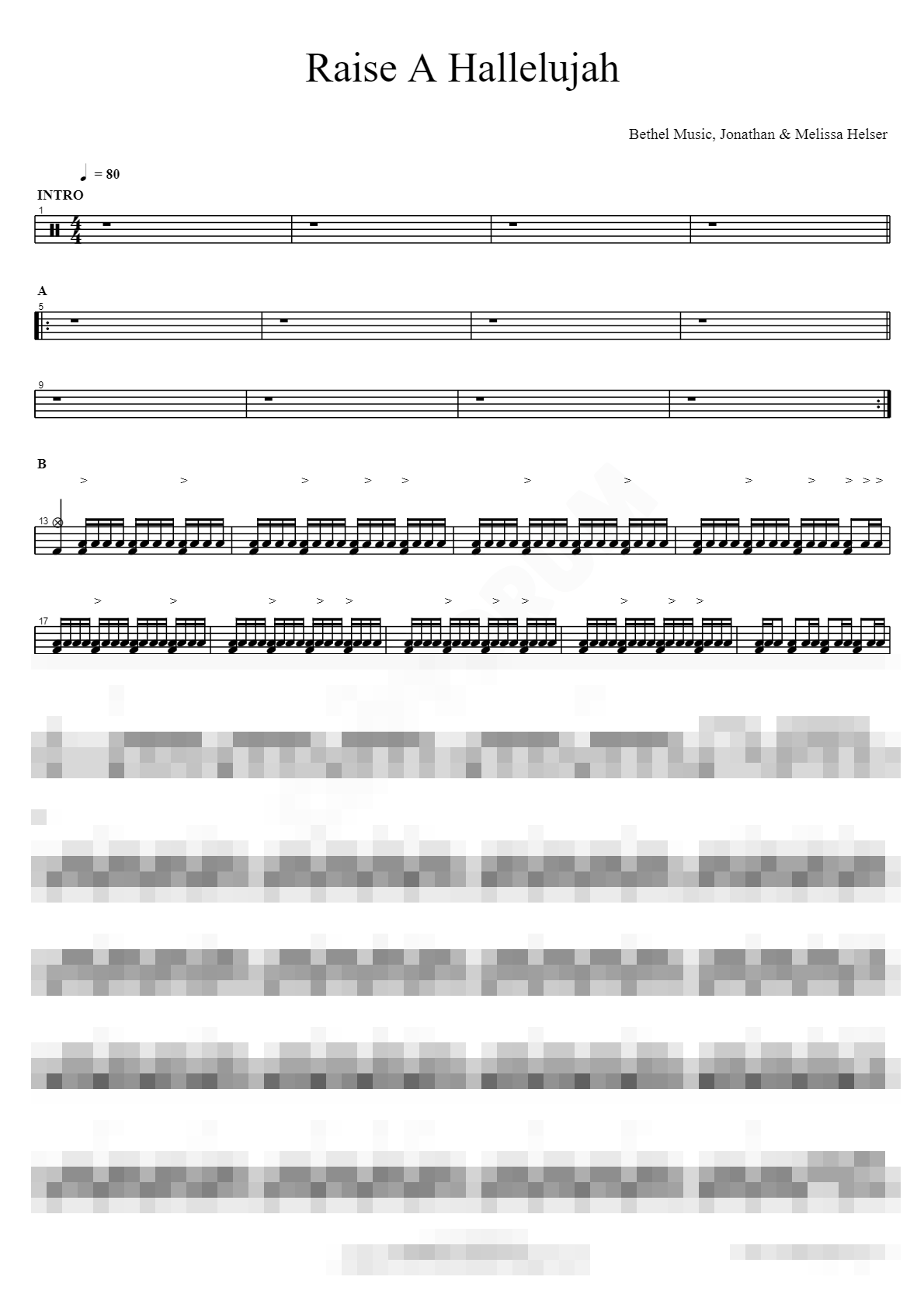 Raise A Hallelujah Sheet Music Preview