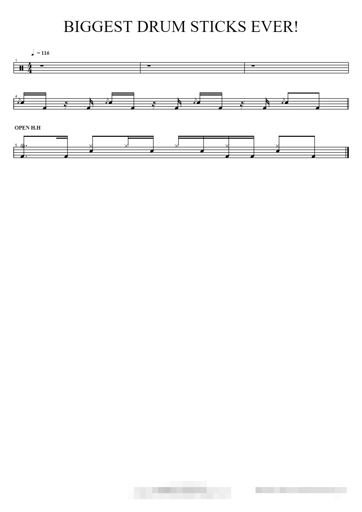 BIGGEST DRUM STICKS EVER! Sheet Music Preview