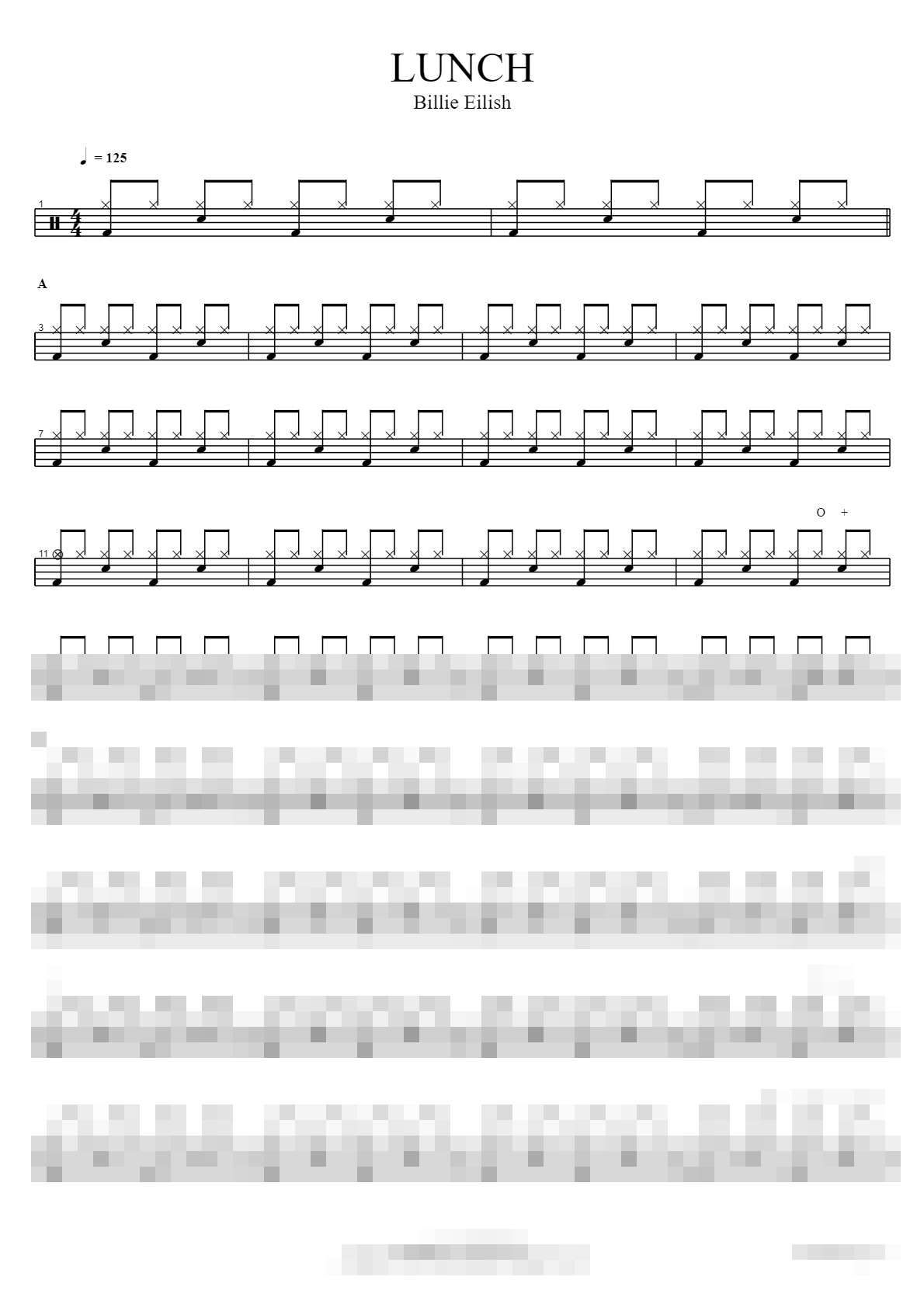 LUNCH Sheet Music Preview