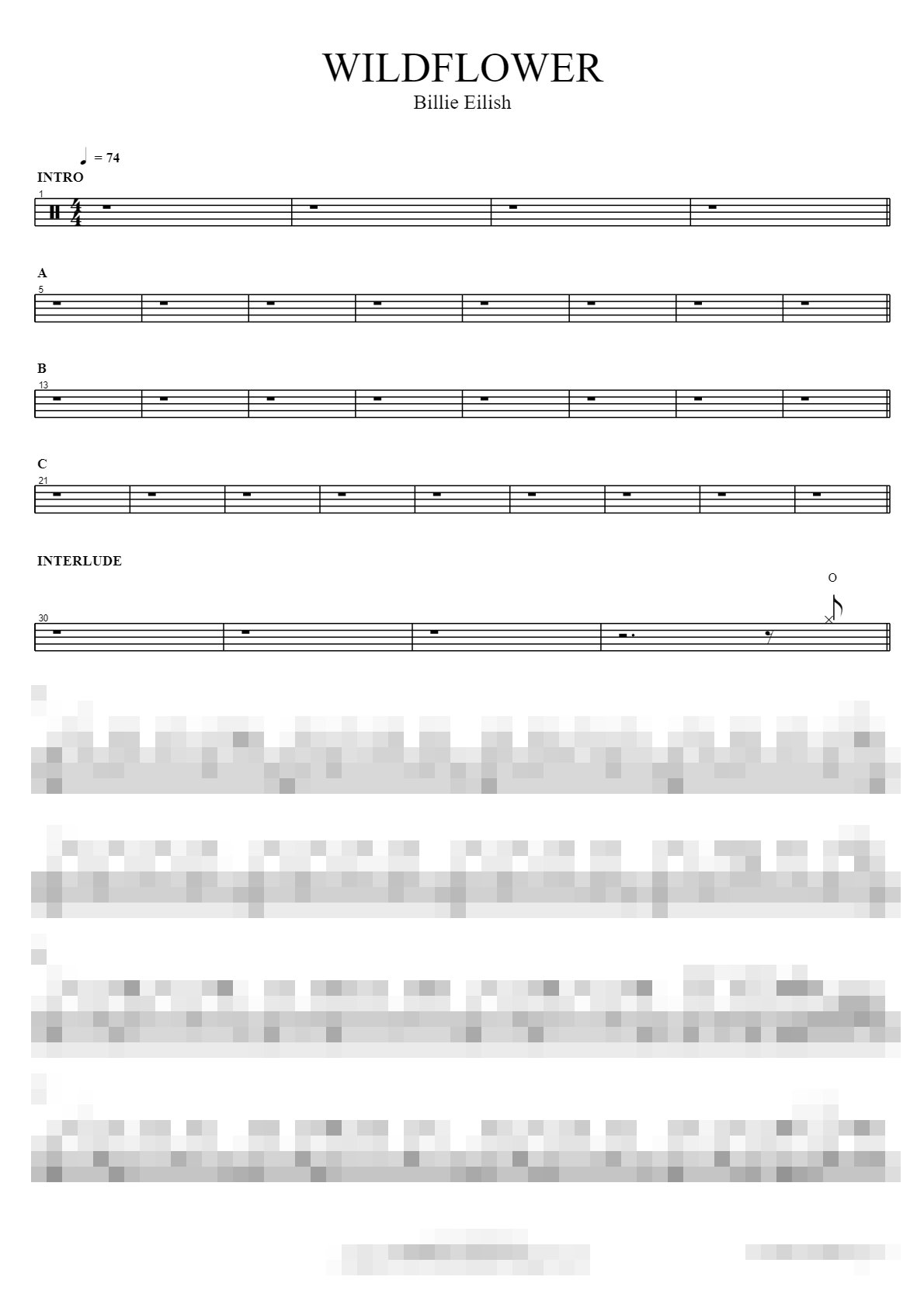 WILDFLOWER Sheet Music Preview