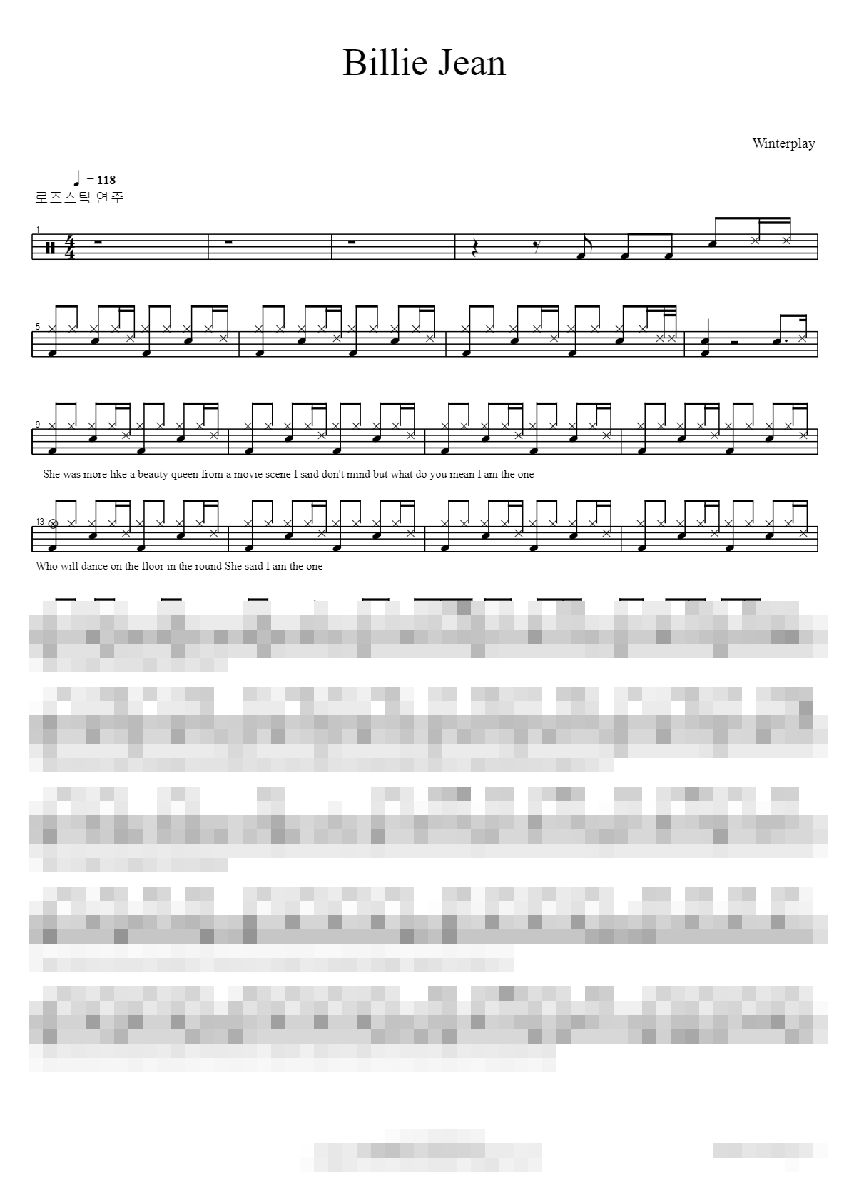 윈터플레이 Sheet Music Preview