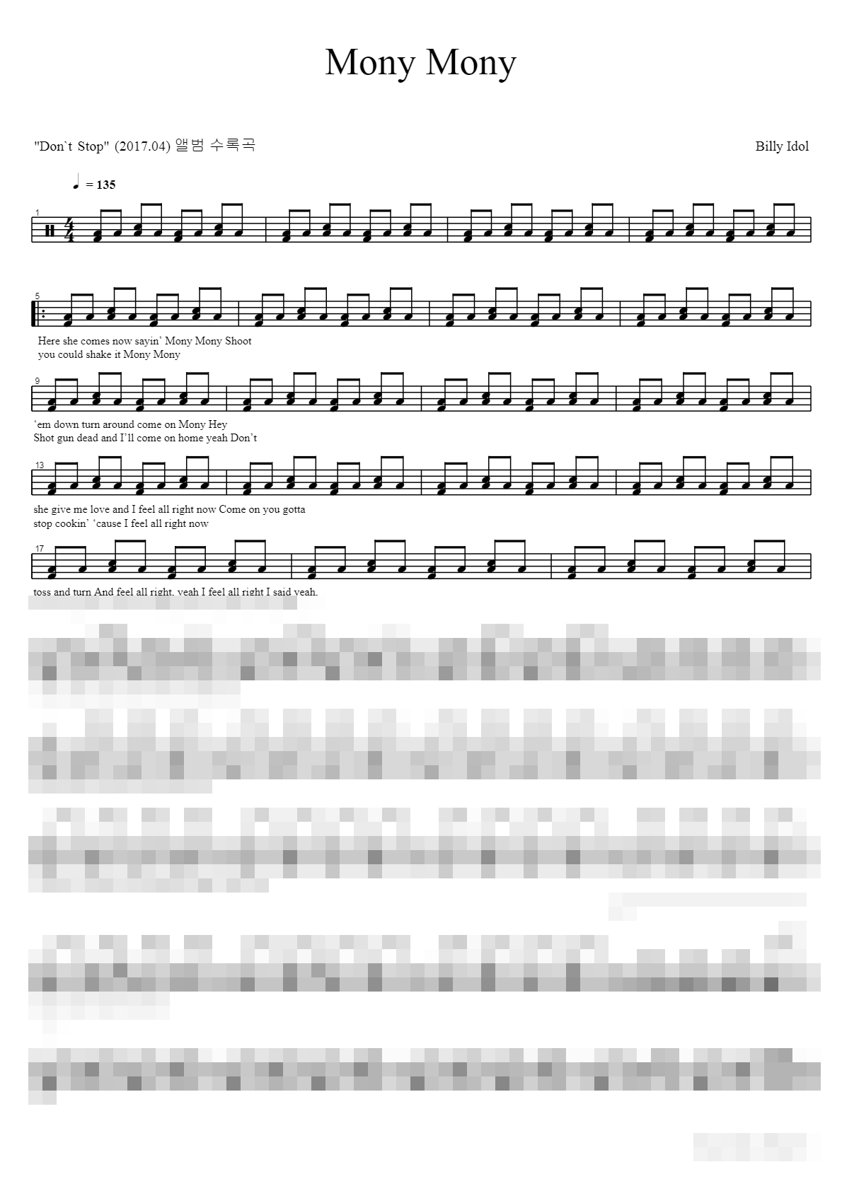 Mony Mony Sheet Music Preview