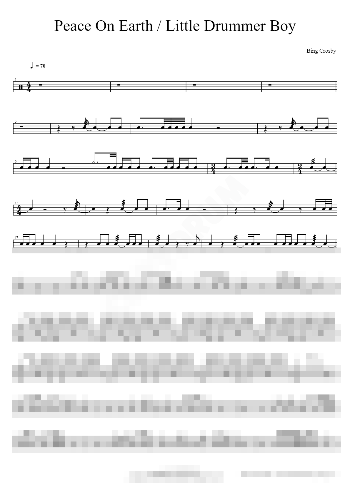 Peace On Earth Little Drummer Boy Sheet Music Preview
