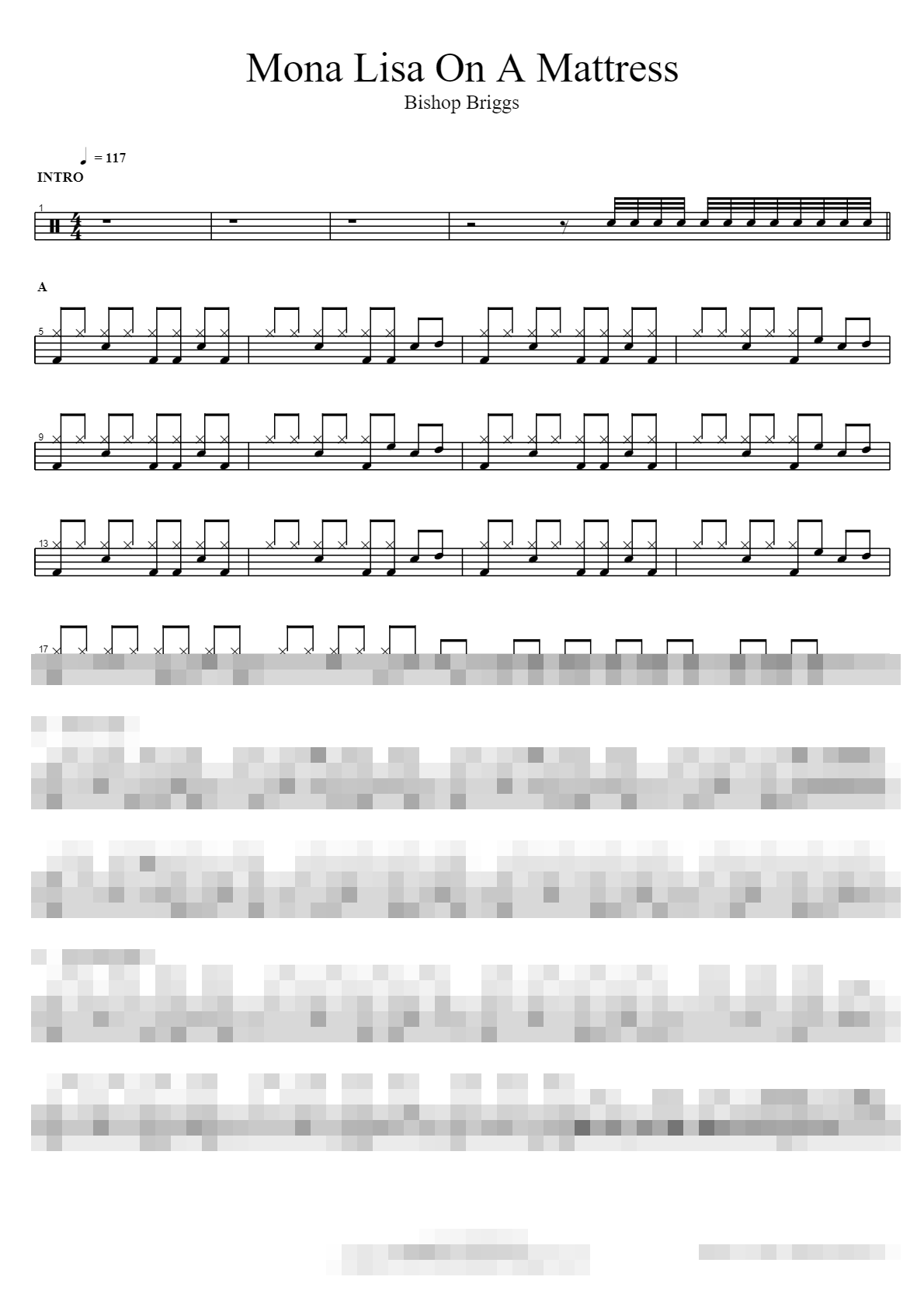 Mona Lisa On A Mattress Sheet Music Preview