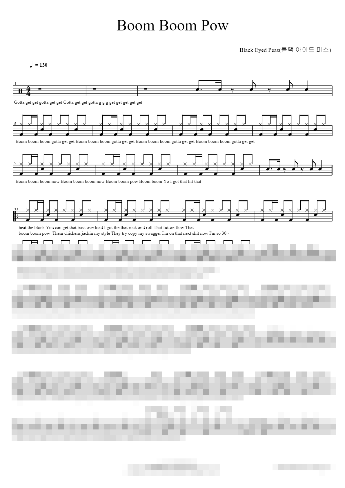 Boom Boom Pow Sheet Music Preview