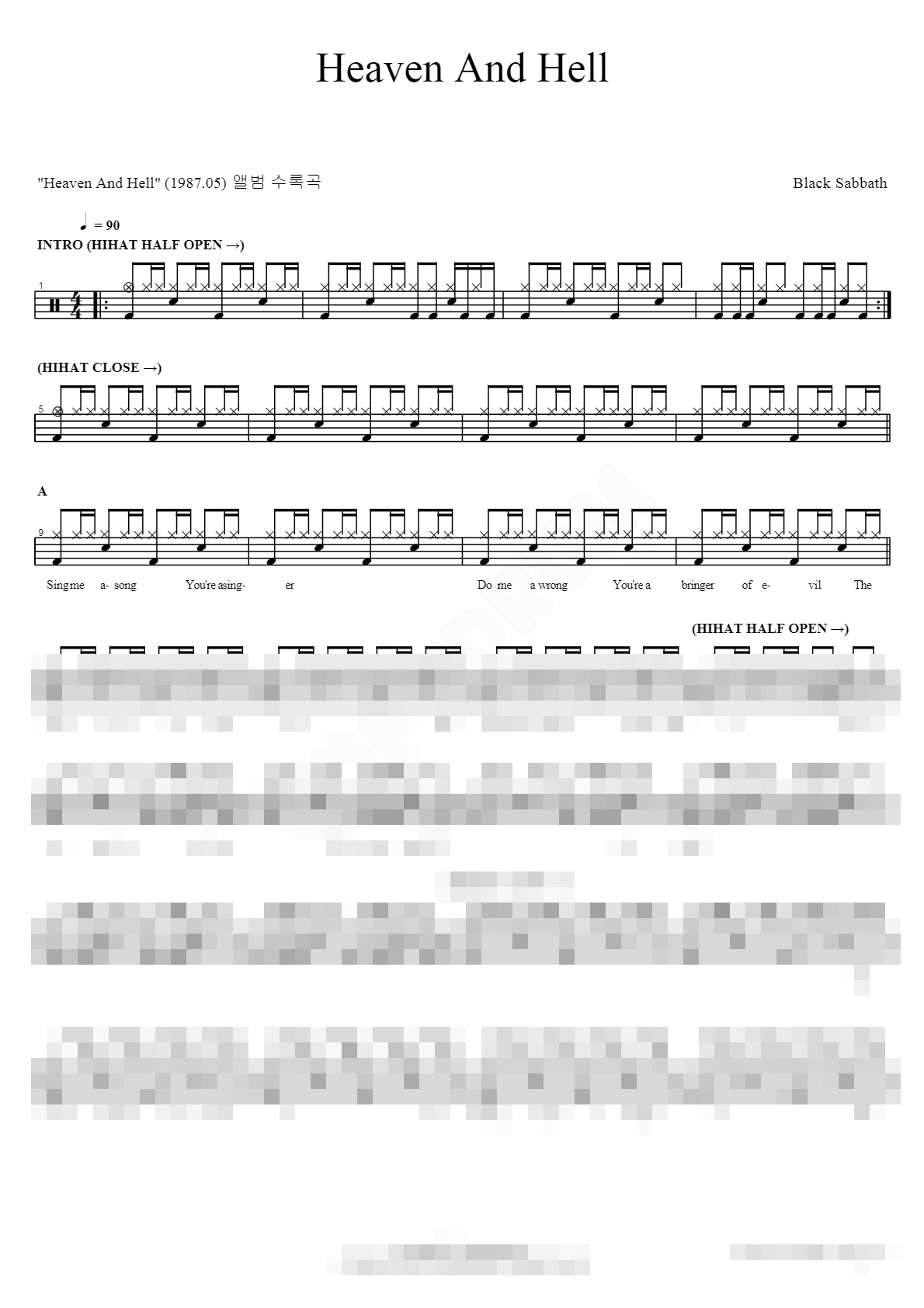 Heaven And Hell Sheet Music Preview
