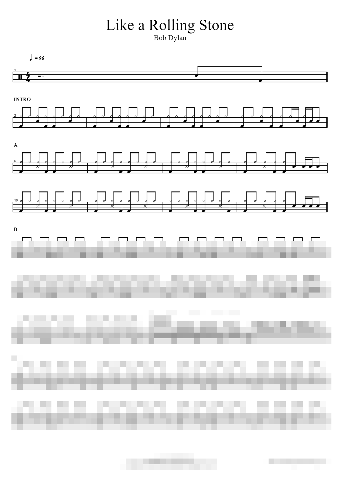 Like a Rolling Stone Sheet Music Preview