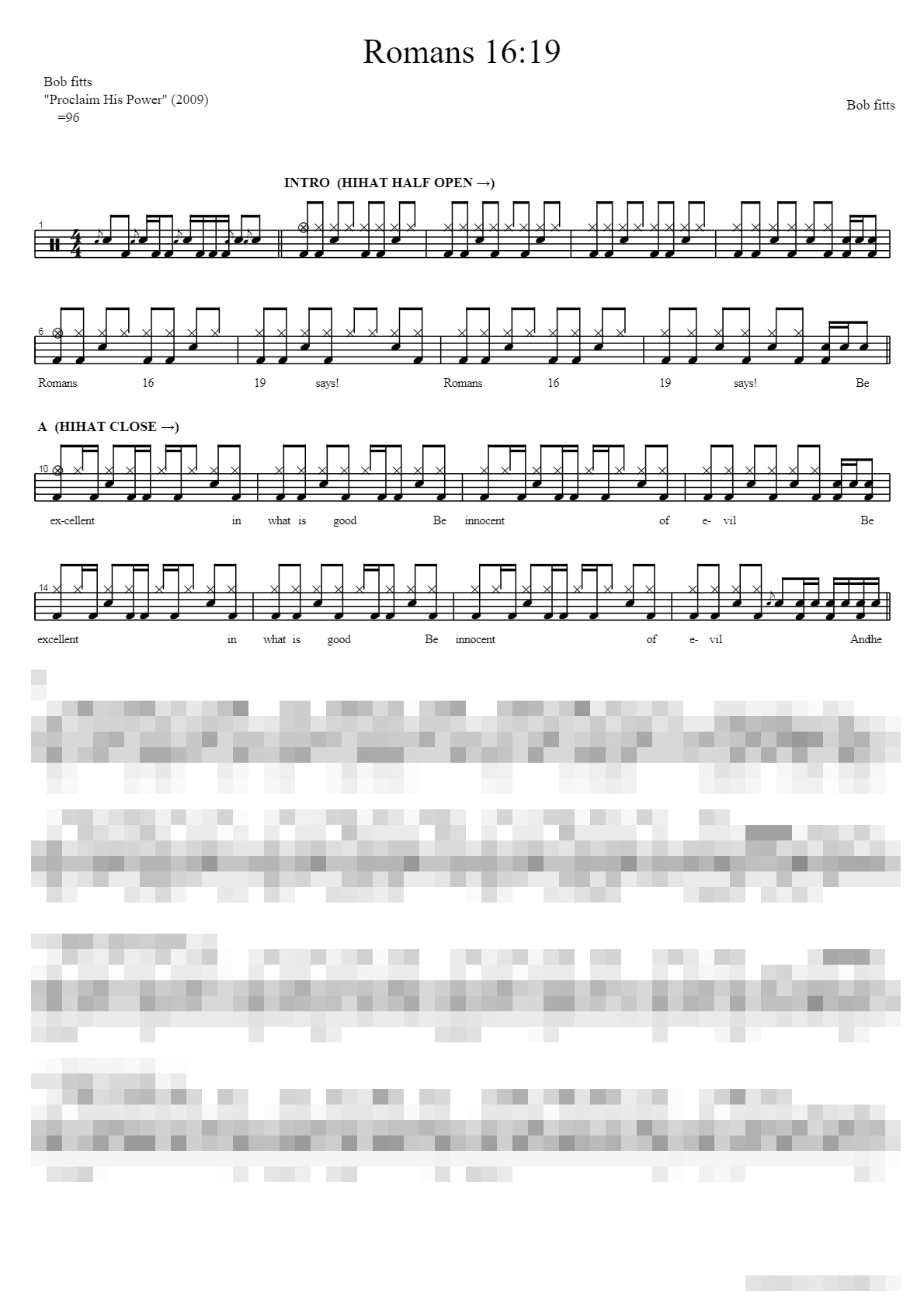 romans 1619 says Sheet Music Preview