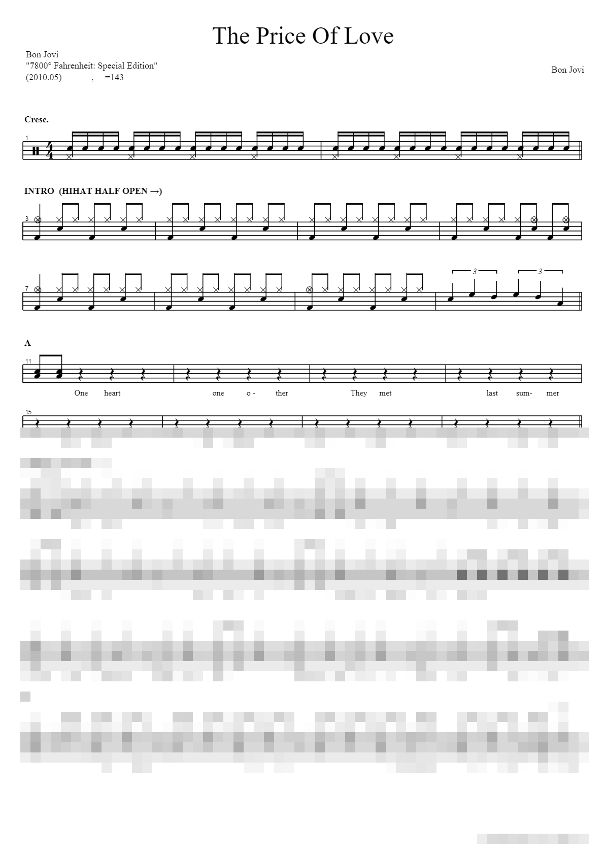 The Price Of Love Sheet Music Preview