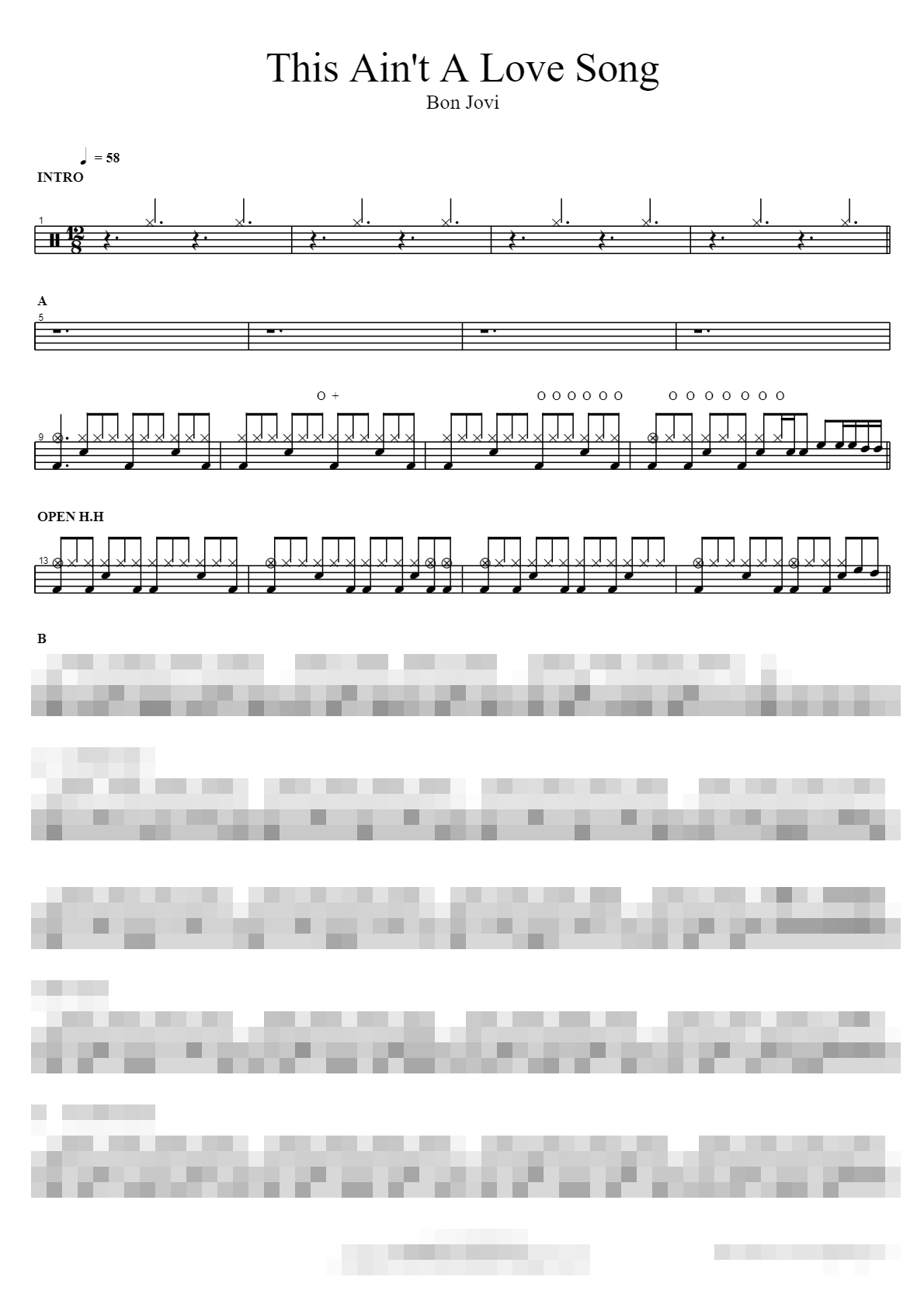 This Ain't A Love Song Sheet Music Preview