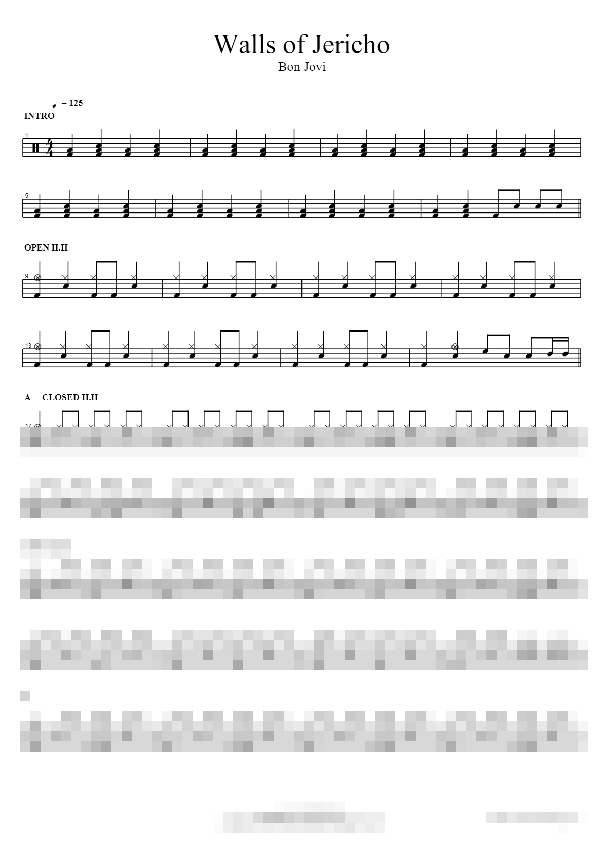Walls of Jericho Sheet Music Preview