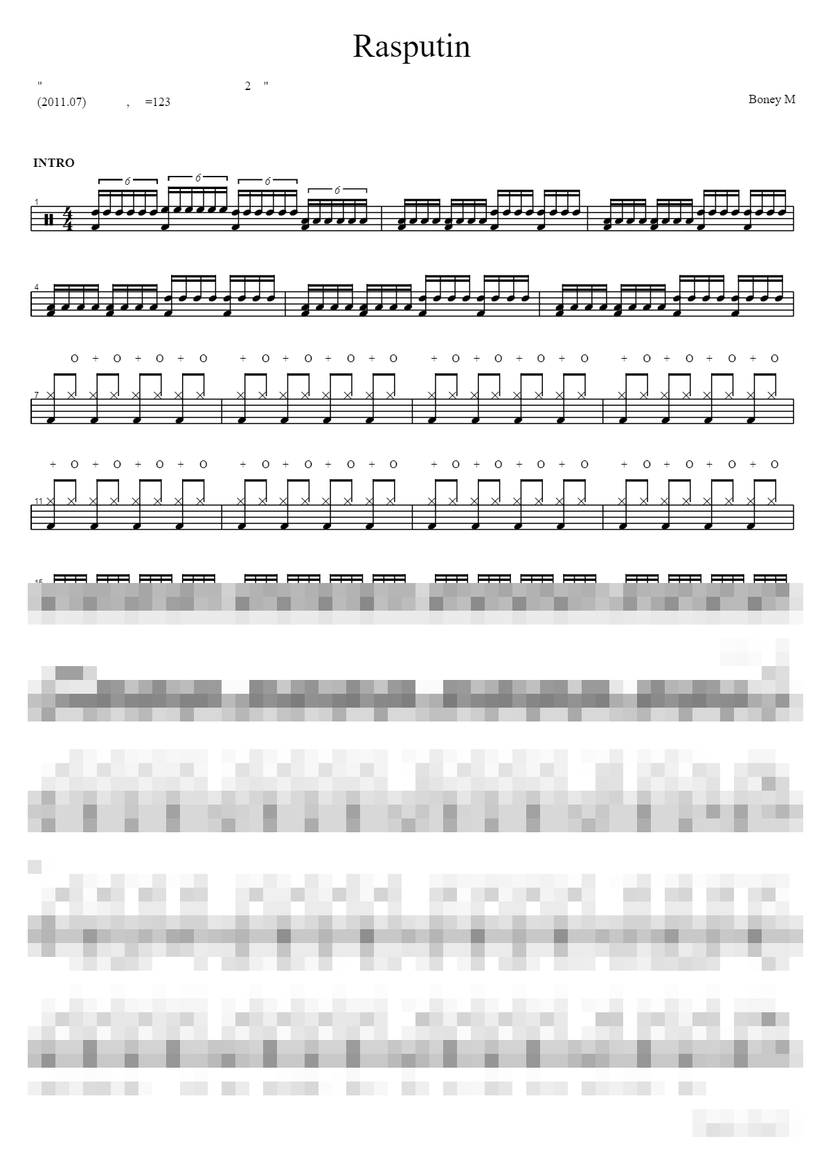 Rasputin Sheet Music Preview