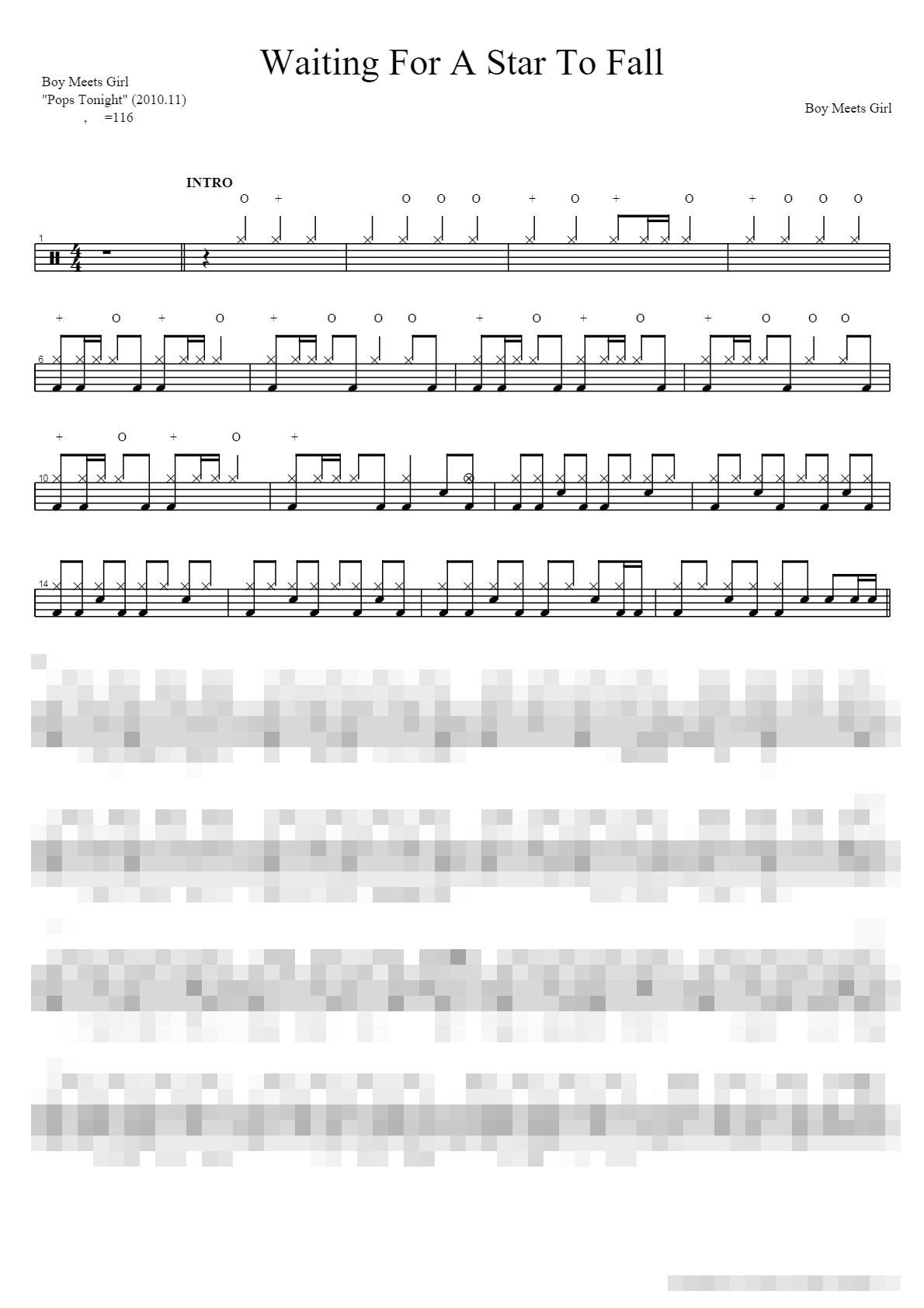 Waiting For A Star To Fall Sheet Music Preview