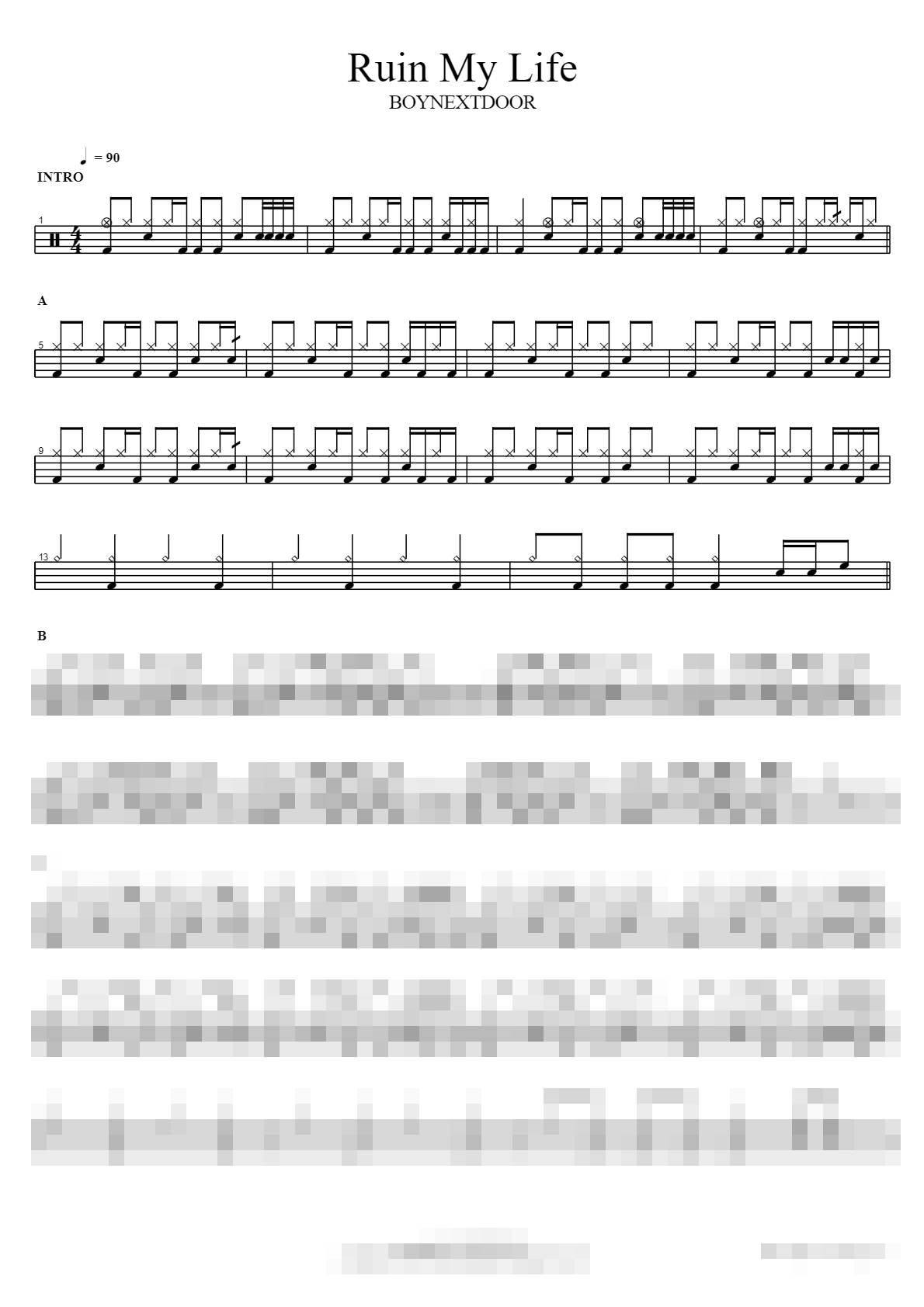 Ruin My Life Sheet Music Preview