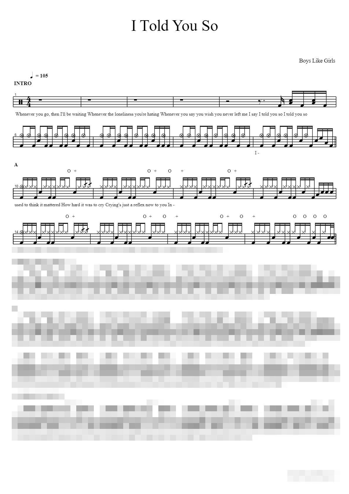I Told You So Sheet Music Preview
