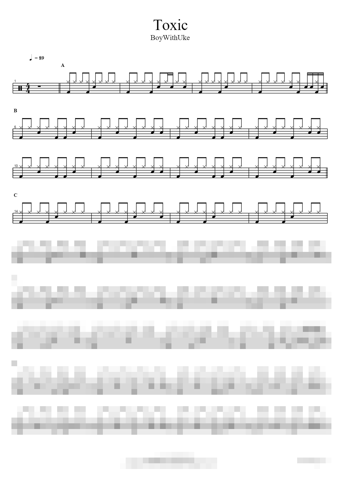 Toxic Sheet Music Preview