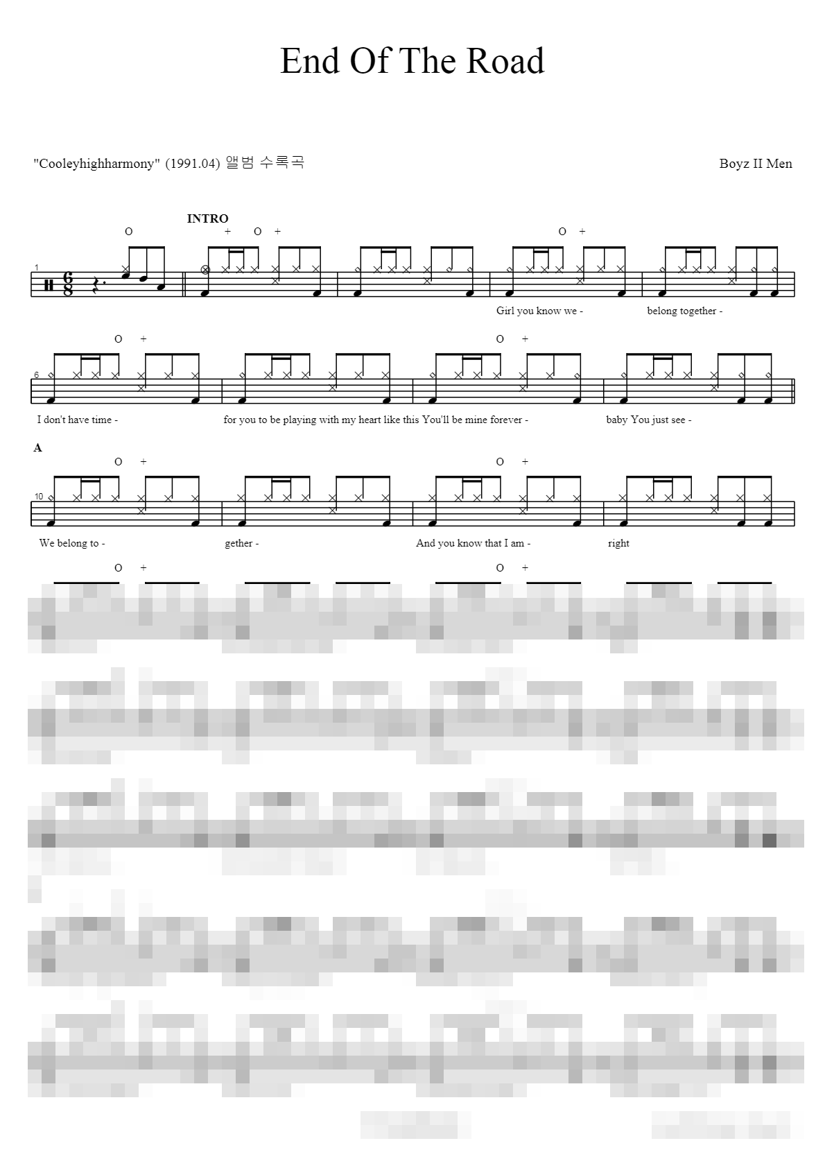End Of The Road Sheet Music Preview