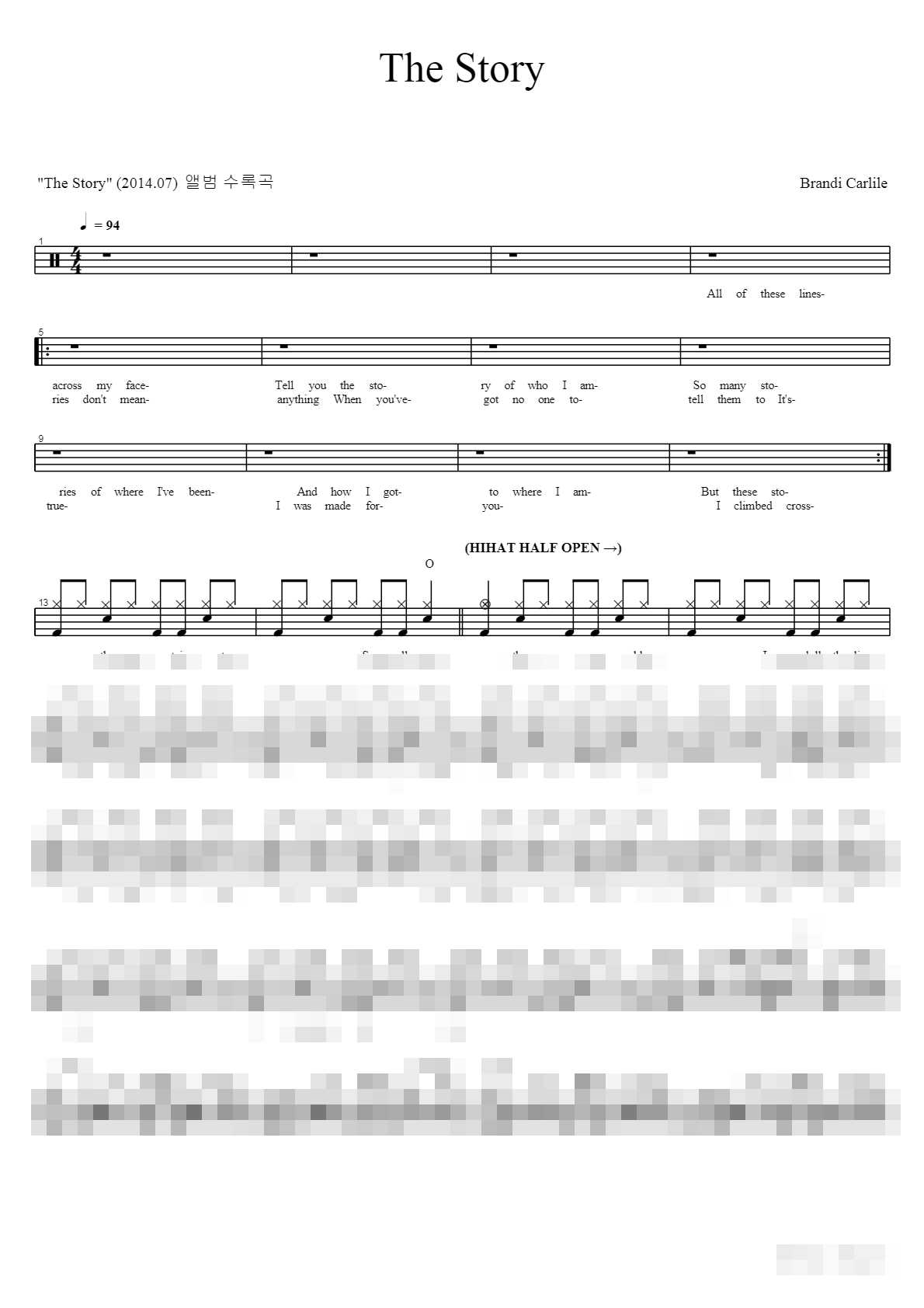 The Story Sheet Music Preview